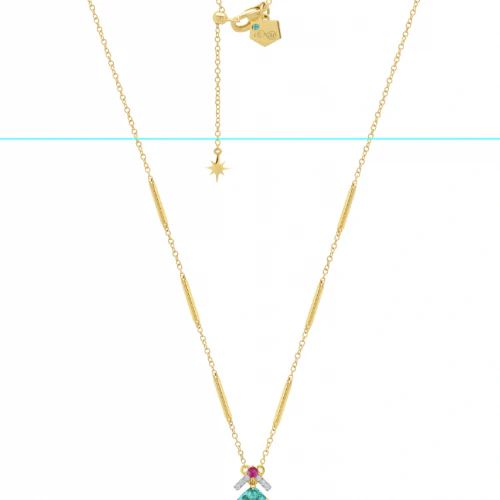 Tourmaline Necklace in 18k Yellow Gold 0.11 CTW