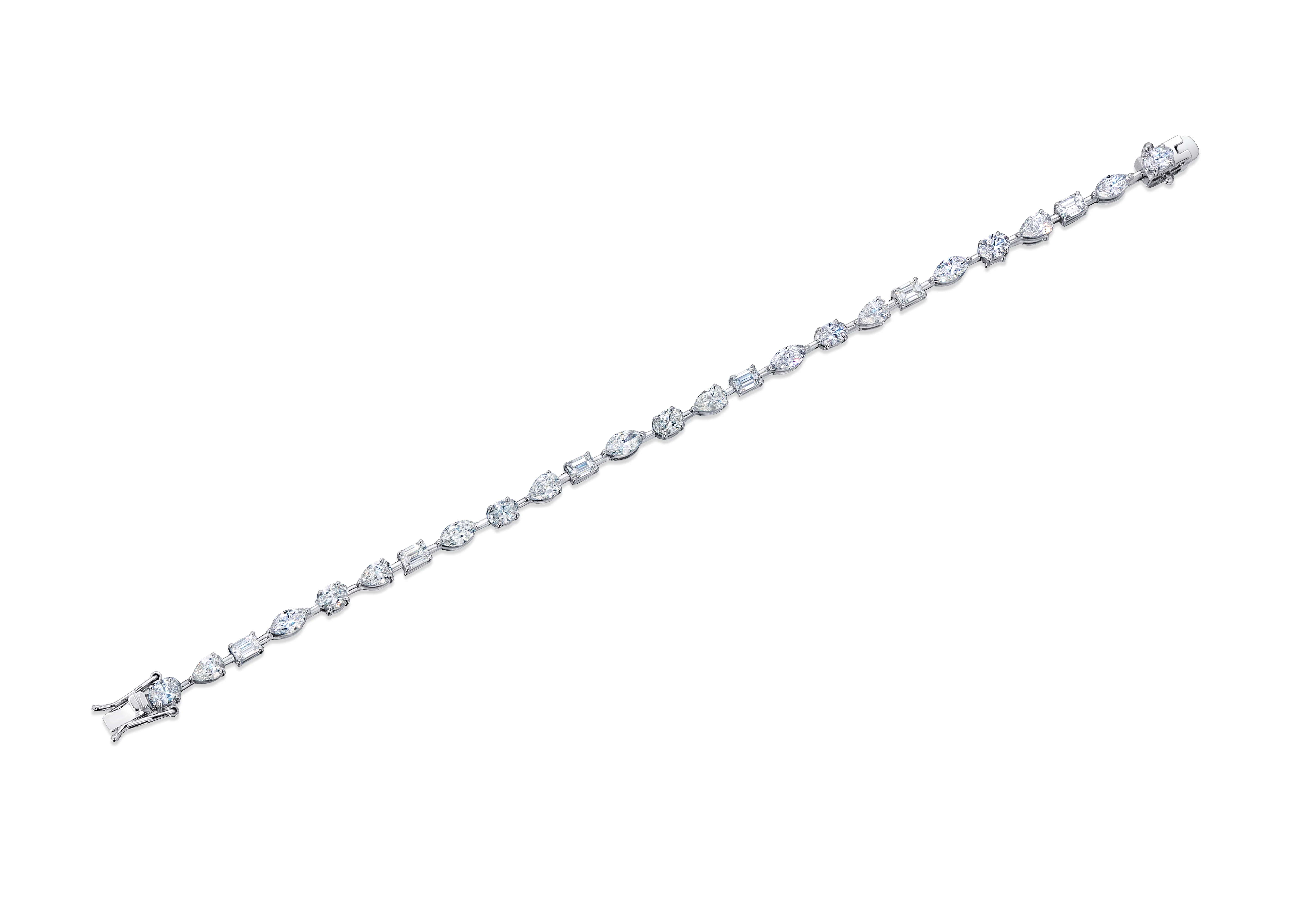 Graziela Multi-Shape Gems Bracelet in 18K White Gold 6.1 CTW - Image 2