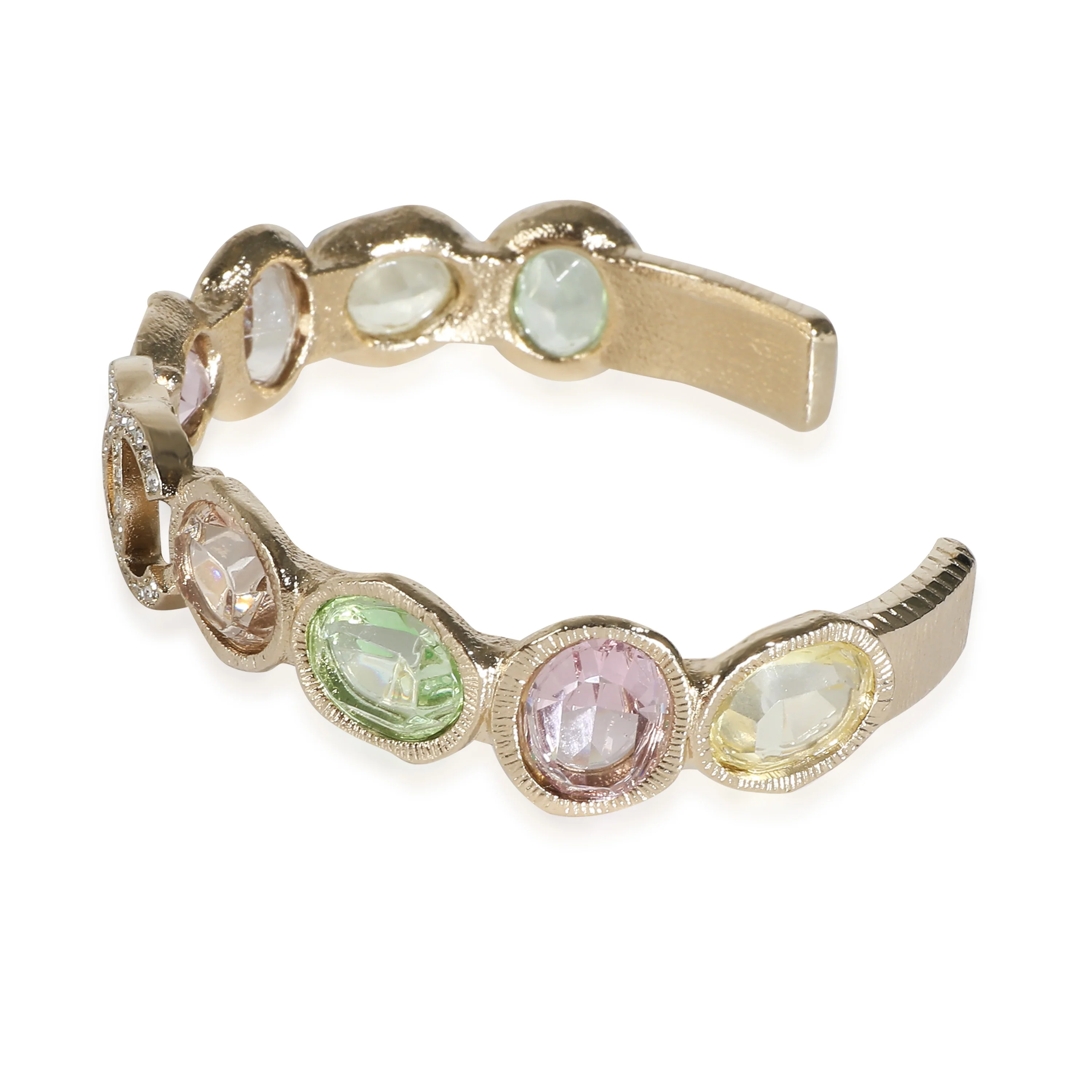 2021 Gripoix & Strass Yellow Gold Plated Cuff Bracelet, Size Small - Image 2