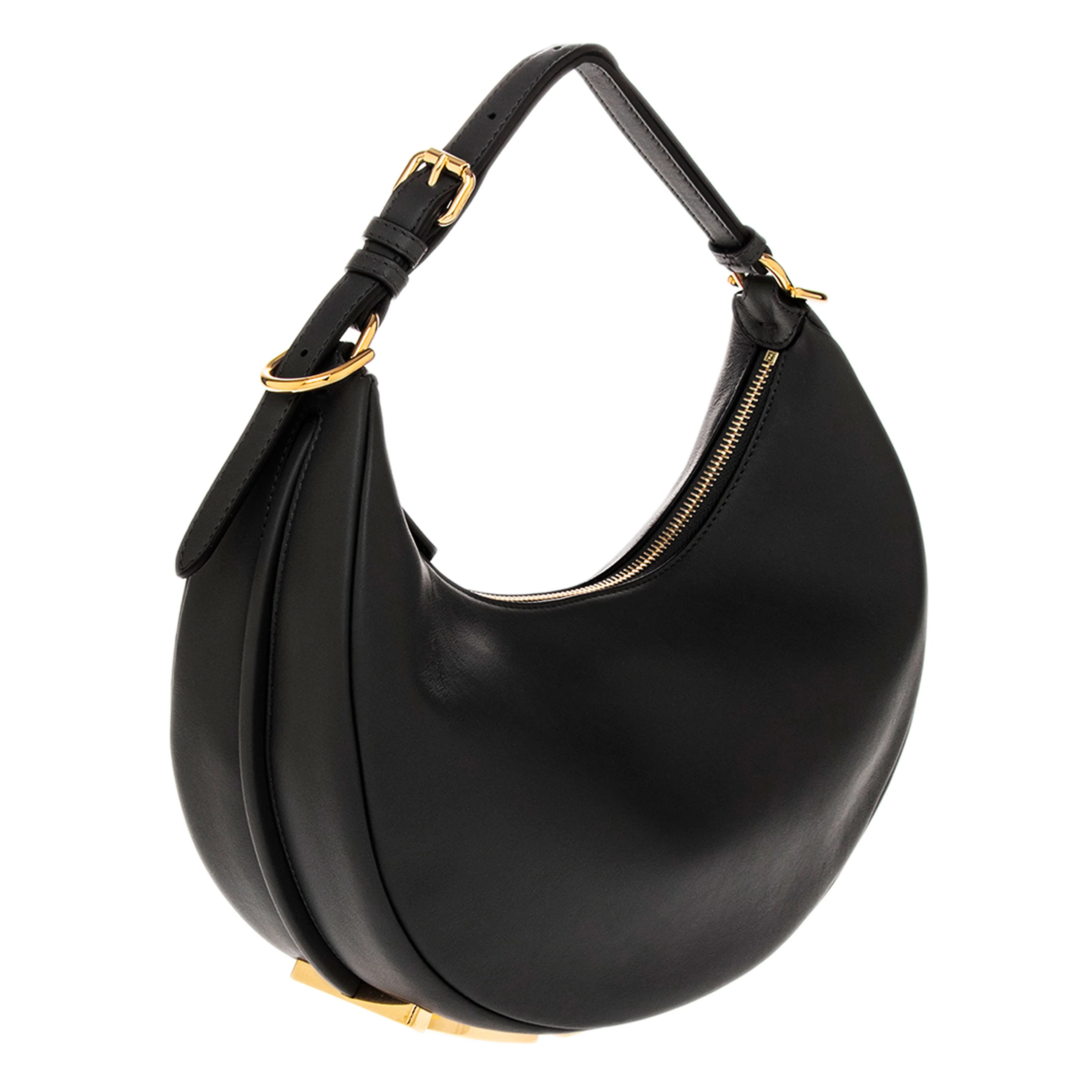 Black Leather Small Fendigraphy Hobo - Image 2