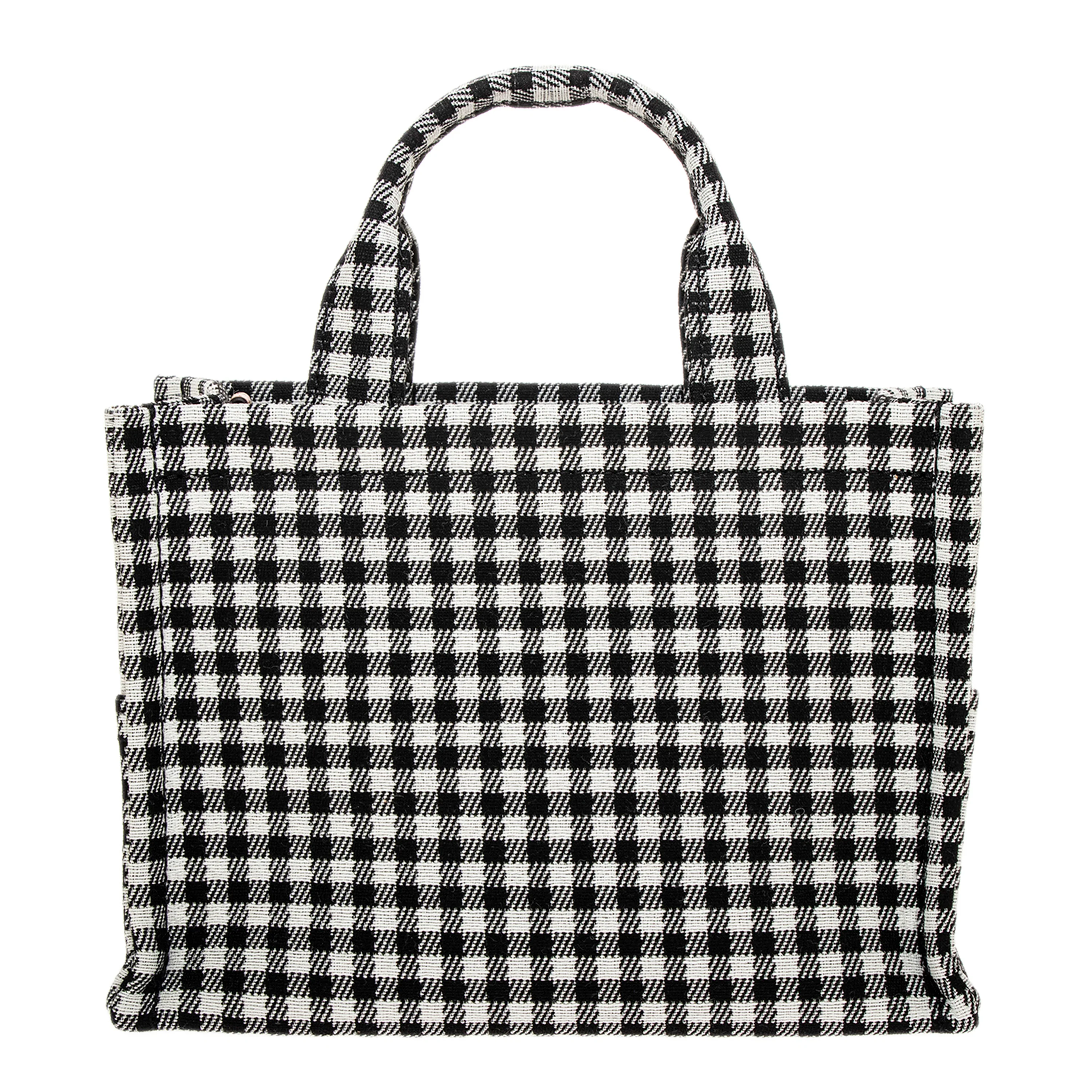 Black White Canvas Small Triomphe Thais Cabas Tote - Image 3