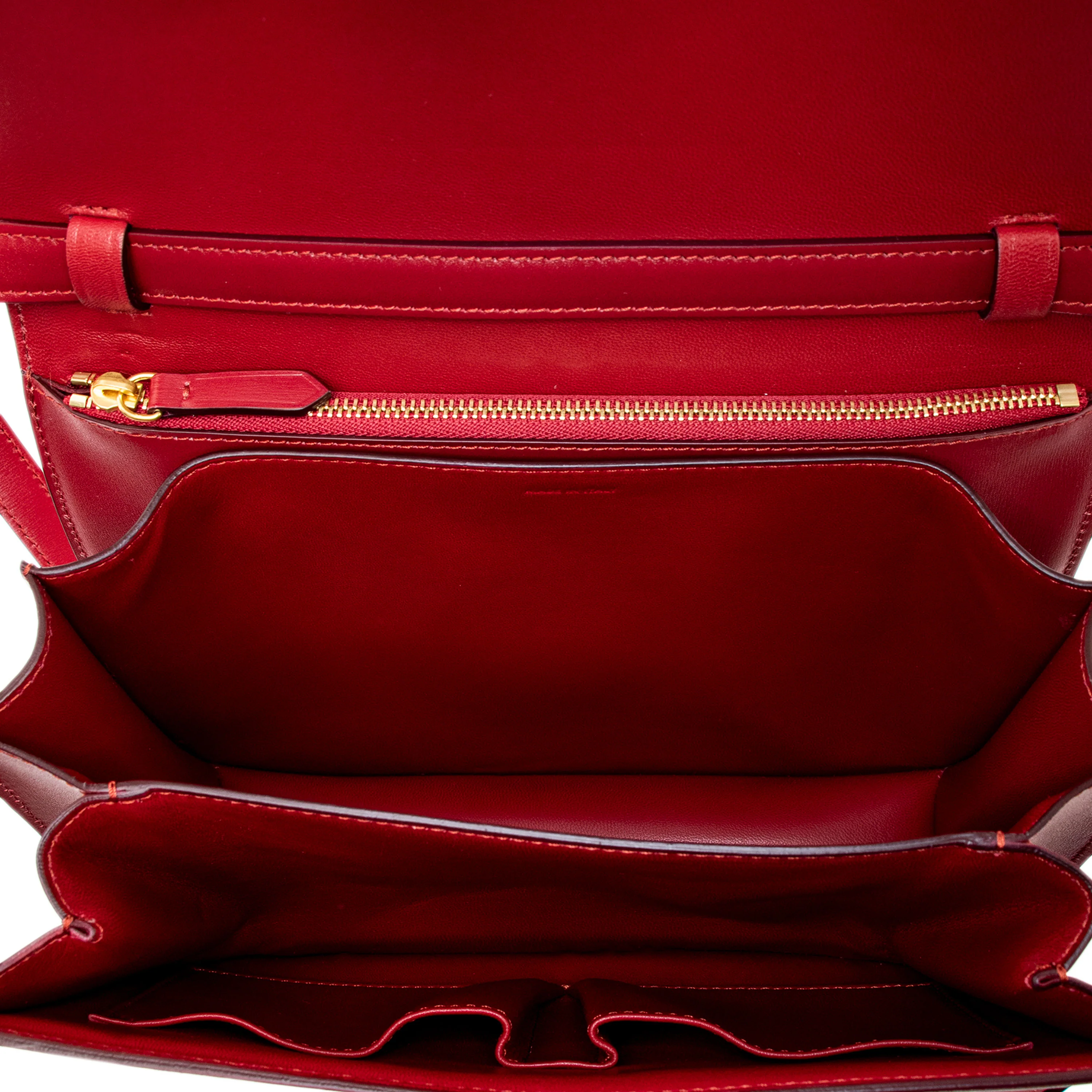 Red Smooth Calfskin Medium Classic Box Bag - Image 4