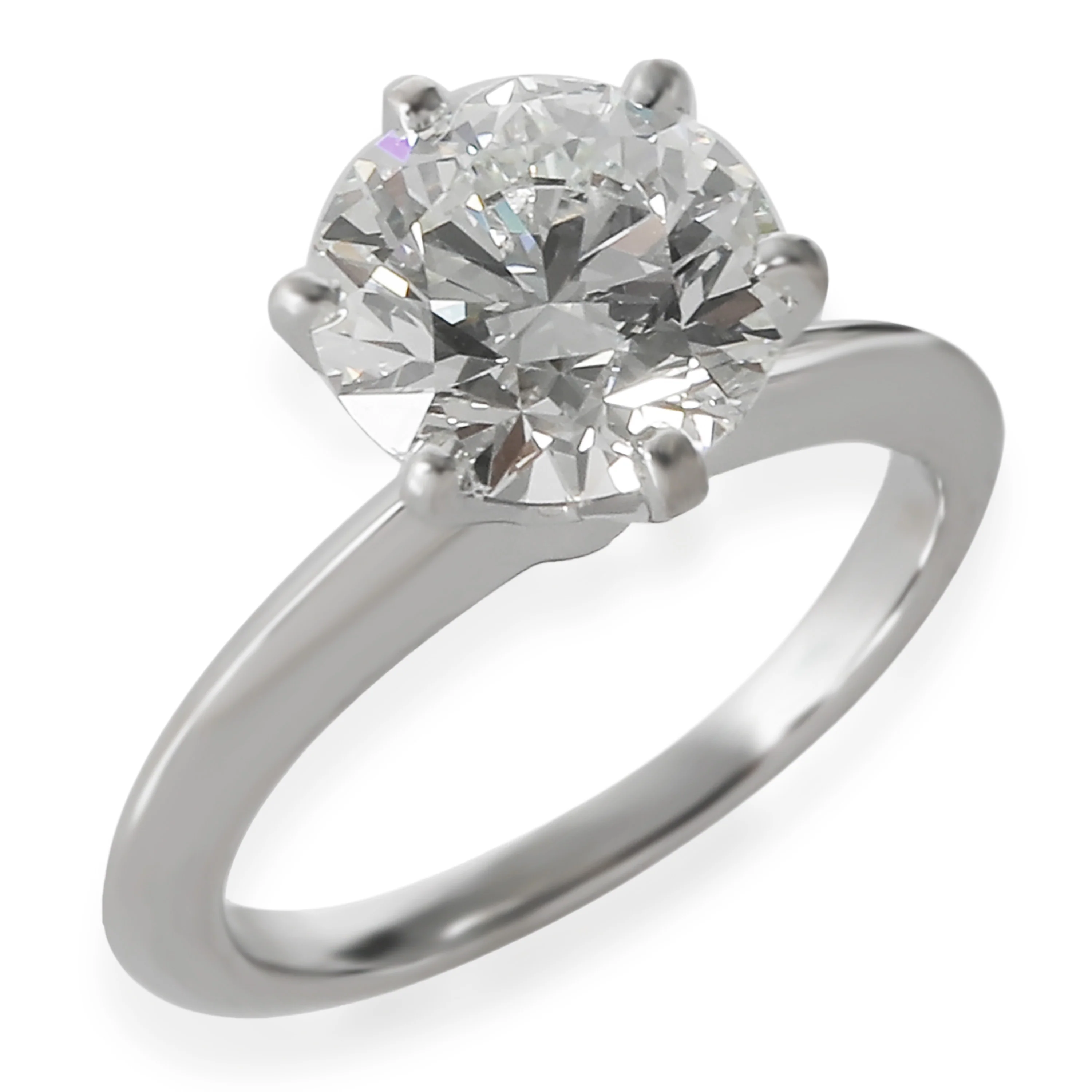 Tiffany Solitaire Engagement Ring in Platinum H VVS2 2.15 CTW - Image 2
