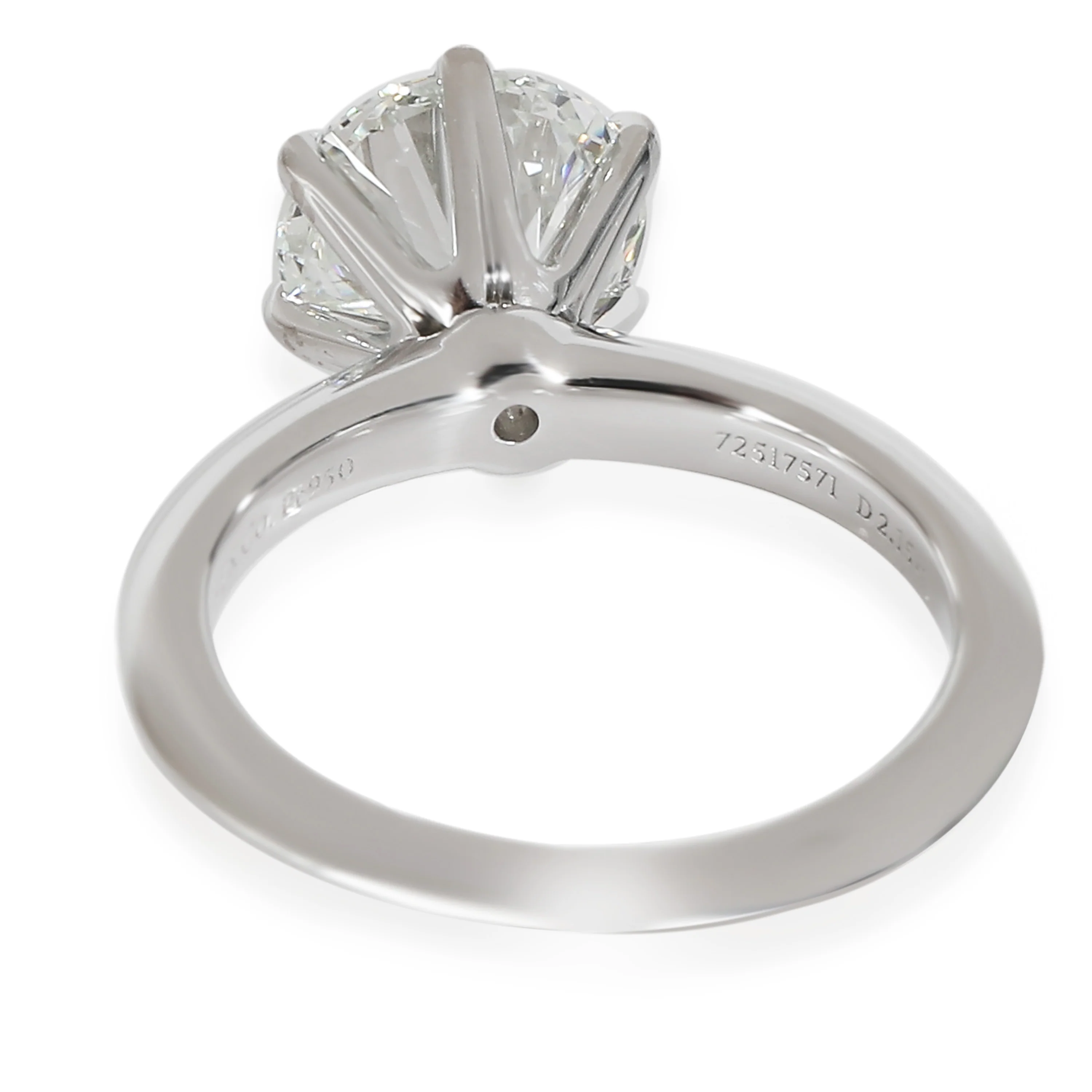 Tiffany Solitaire Engagement Ring in Platinum H VVS2 2.15 CTW - Image 3