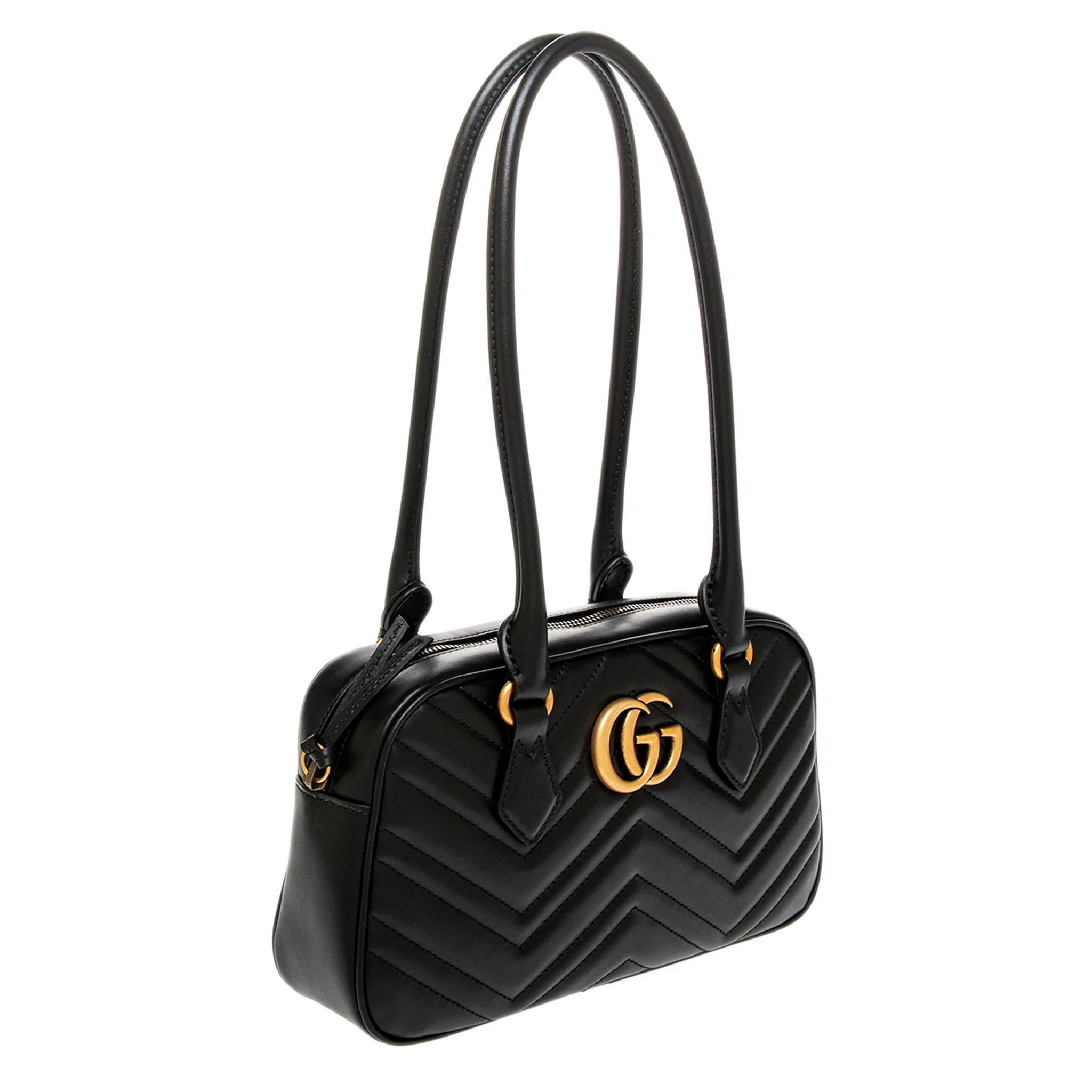 Black Matelasse Calfskin GG Marmont Small Top Handle - Image 2