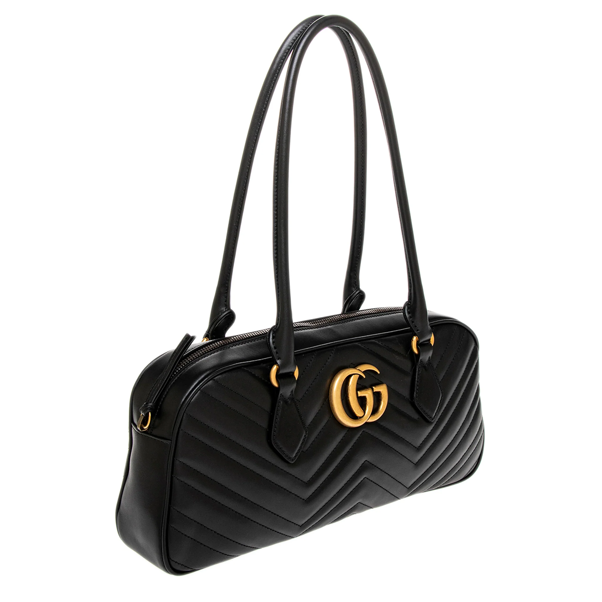 Black Matelasse Calfskin GG Marmont Medium Top Handle - Image 2