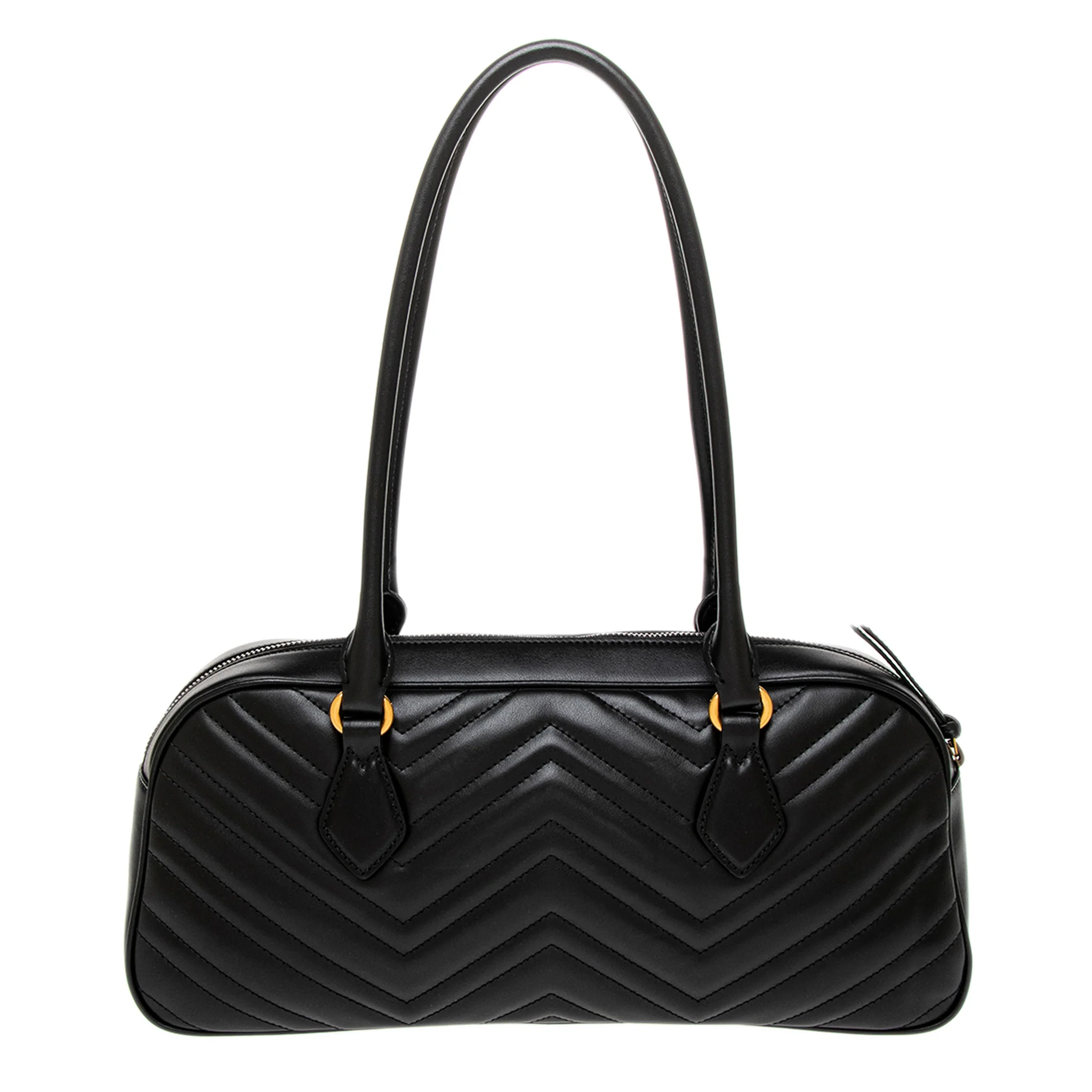 Black Matelasse Calfskin GG Marmont Medium Top Handle - Image 3