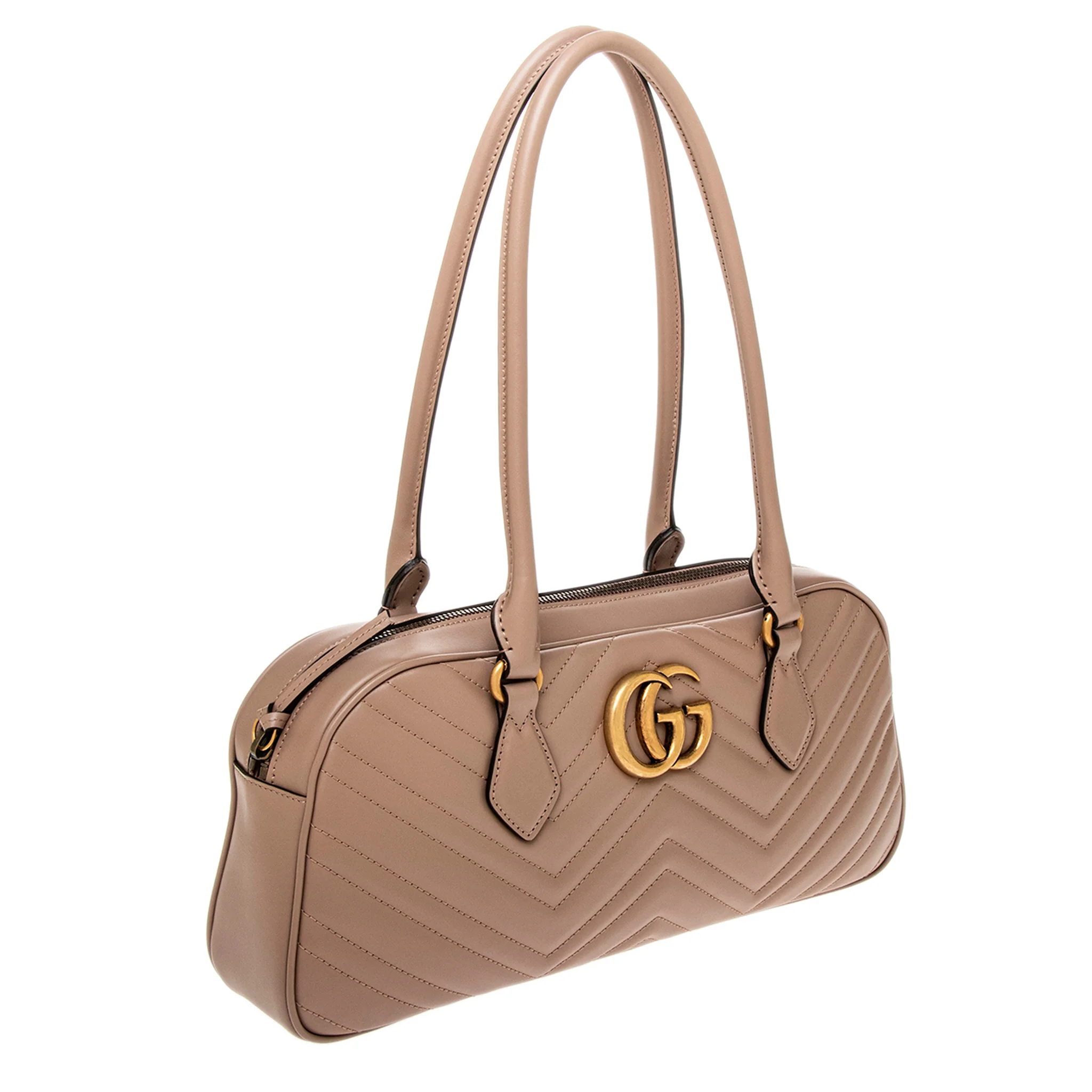 Pink Matelasse Calfskin GG Marmont Medium Top Handle - Image 2