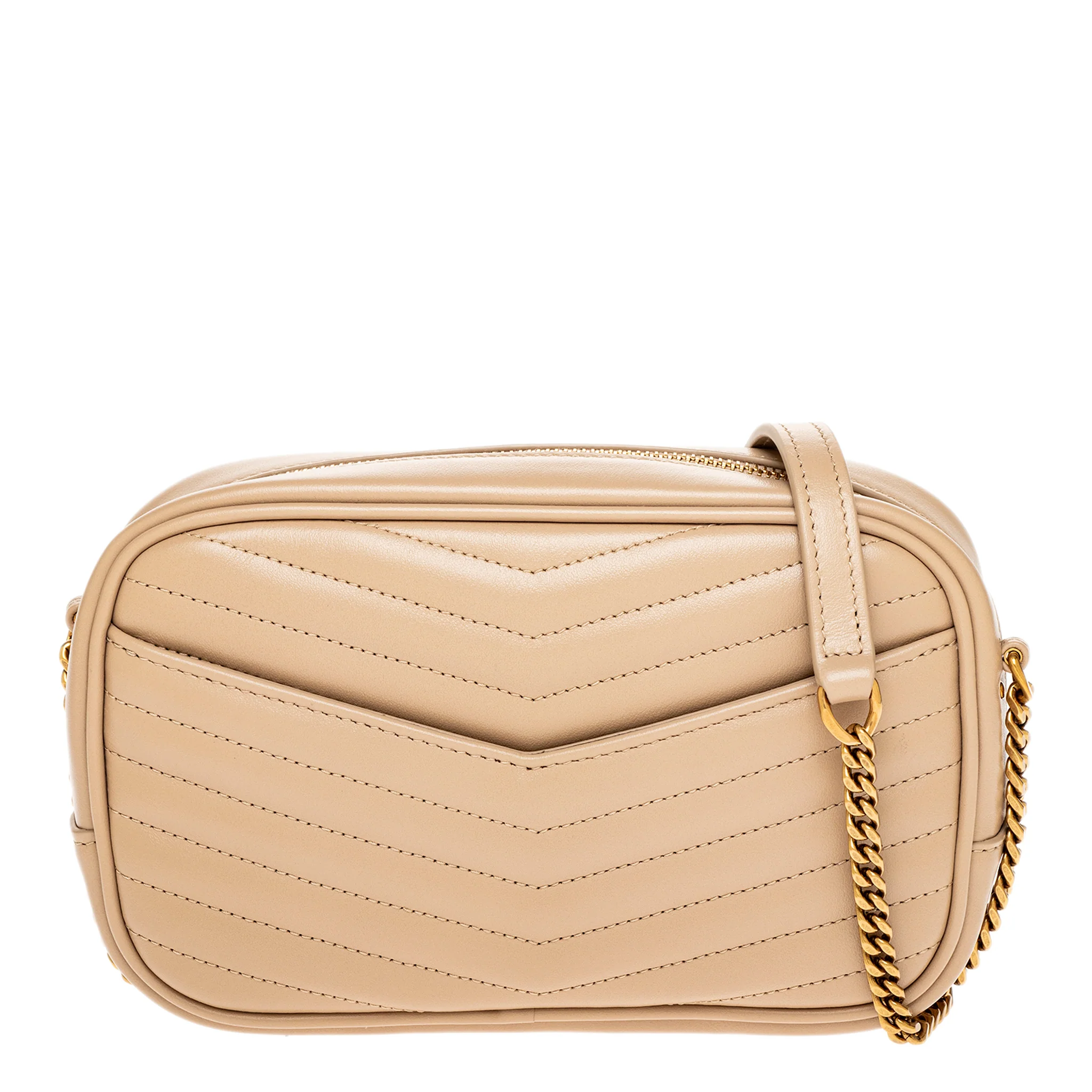 Beige Quilted Leather Mini Lou - Image 2