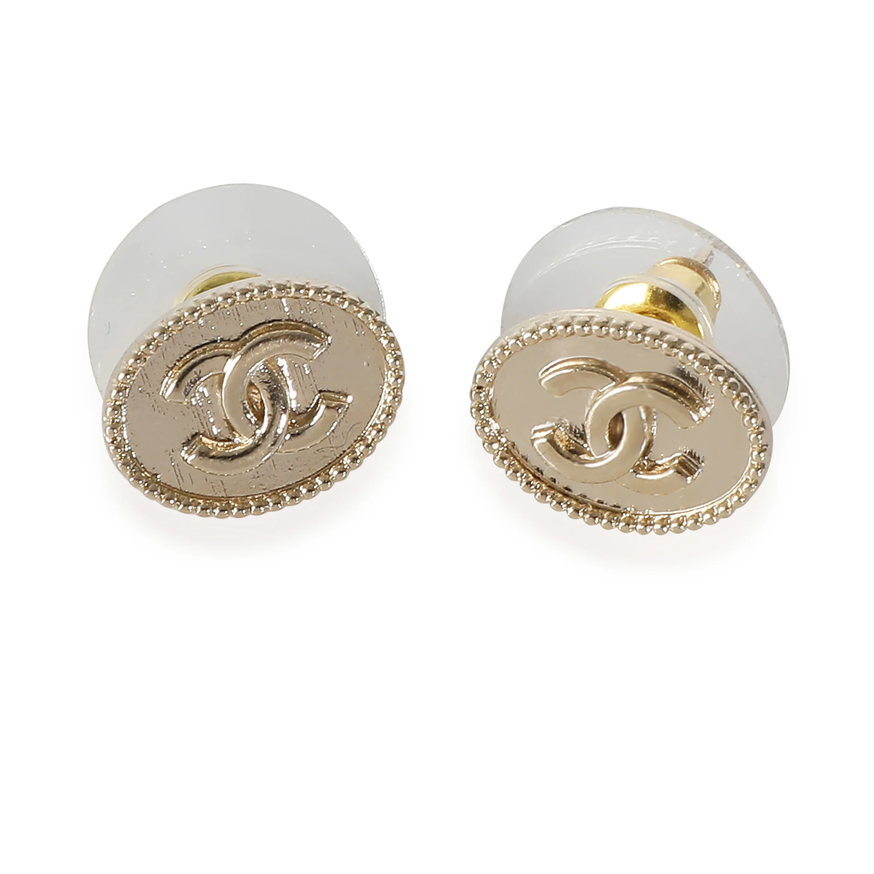 2021 Small Oval CC Stud Gold Plated Earring