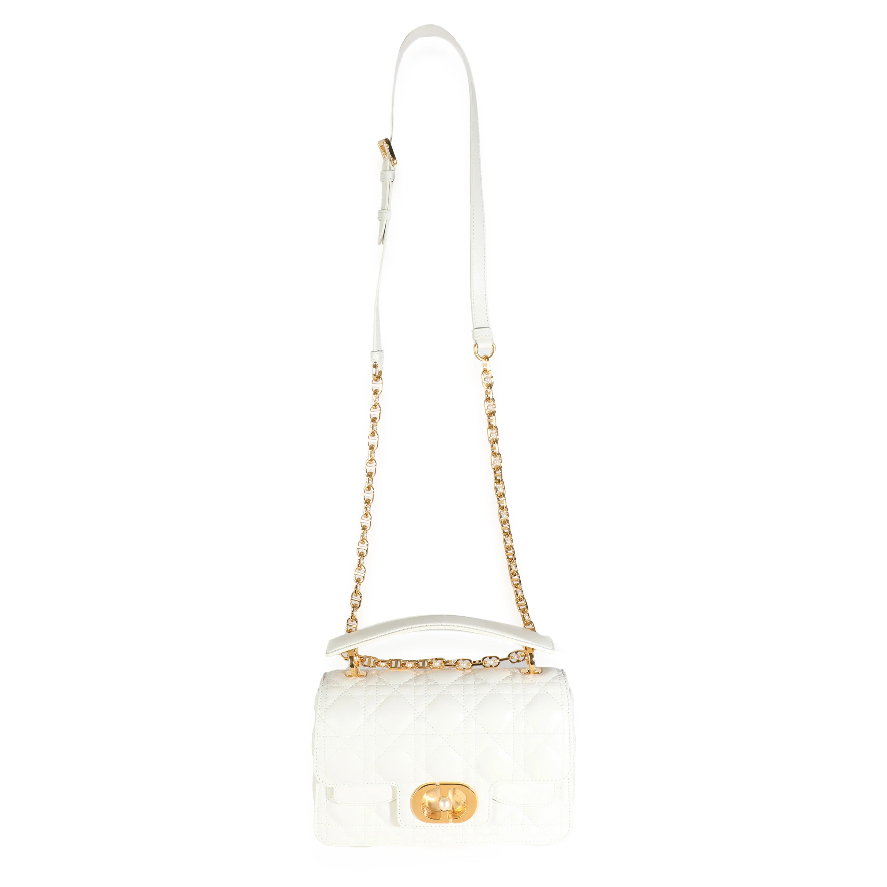 Latte Lambskin Cannage Small Jolie Top Handle Bag - Image 5