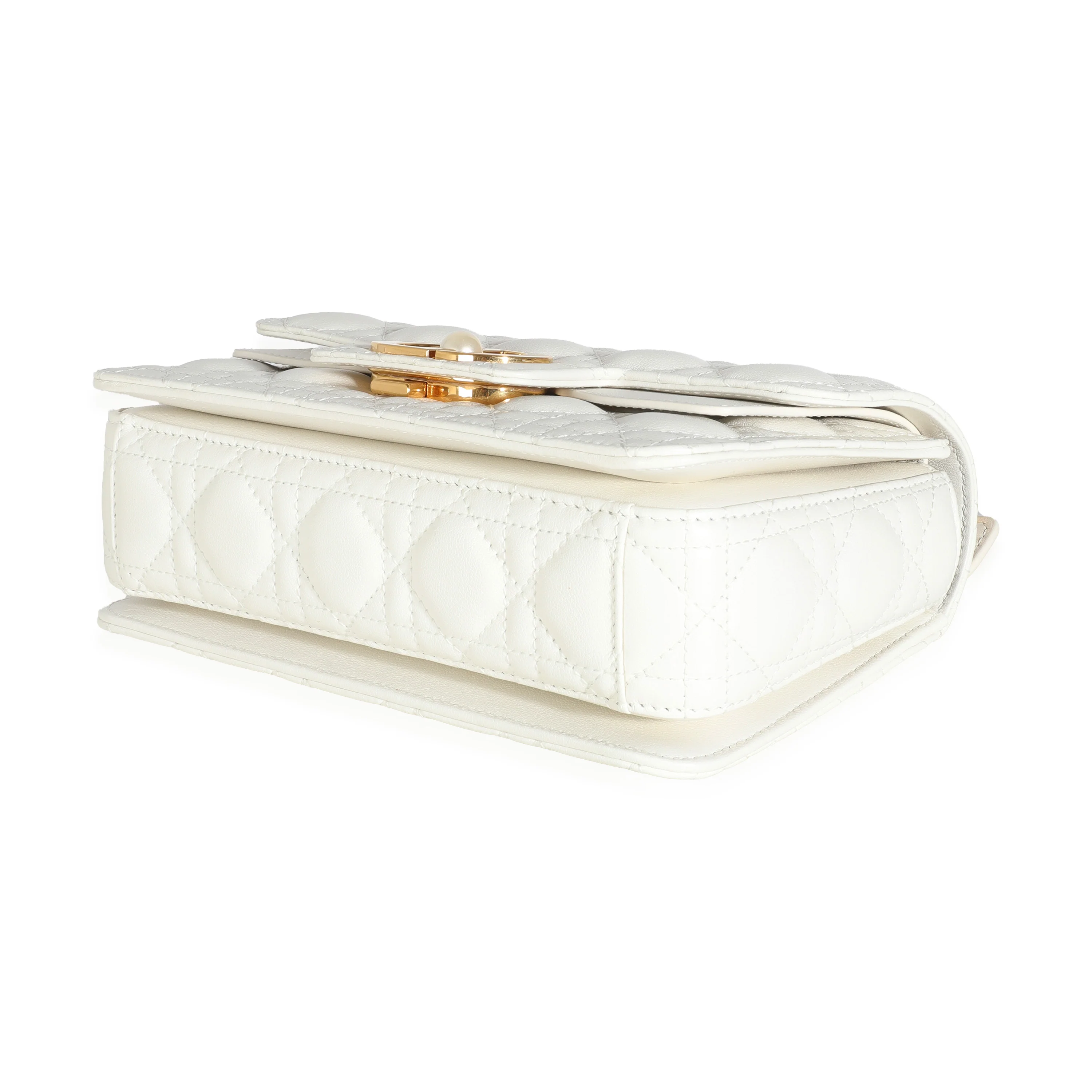 Latte Lambskin Cannage Small Jolie Top Handle Bag - Image 6