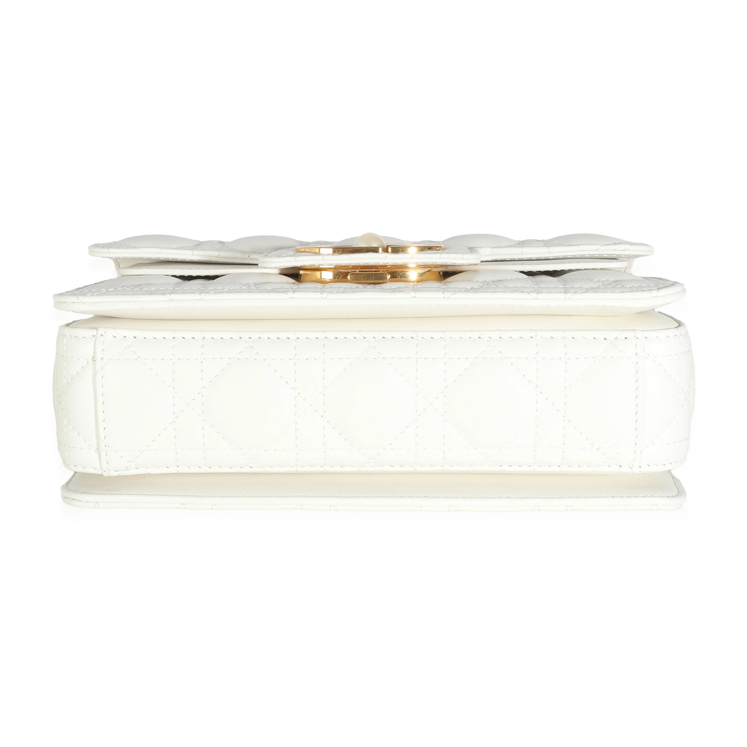 Latte Lambskin Cannage Small Jolie Top Handle Bag - Image 7