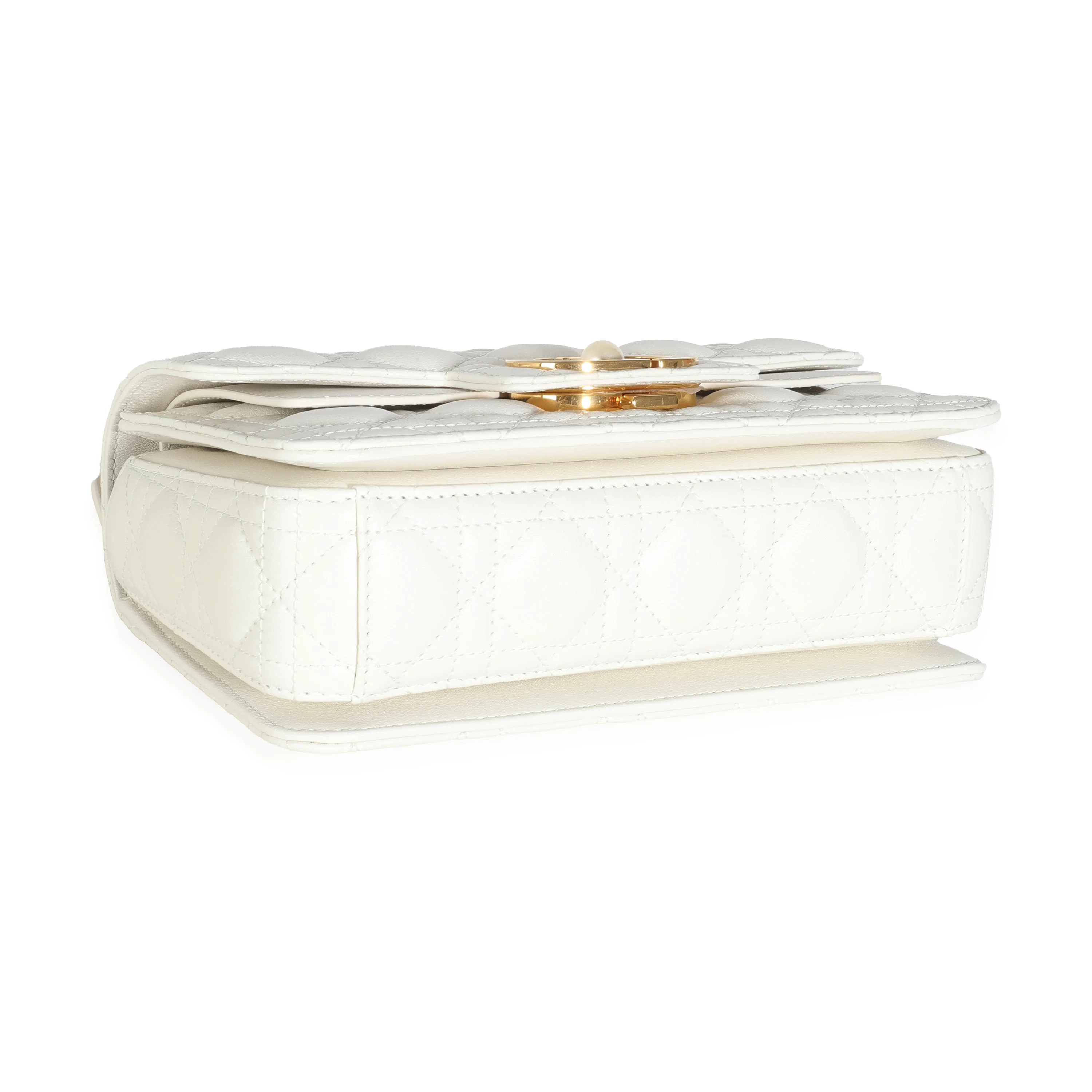 Latte Lambskin Cannage Small Jolie Top Handle Bag - Image 8