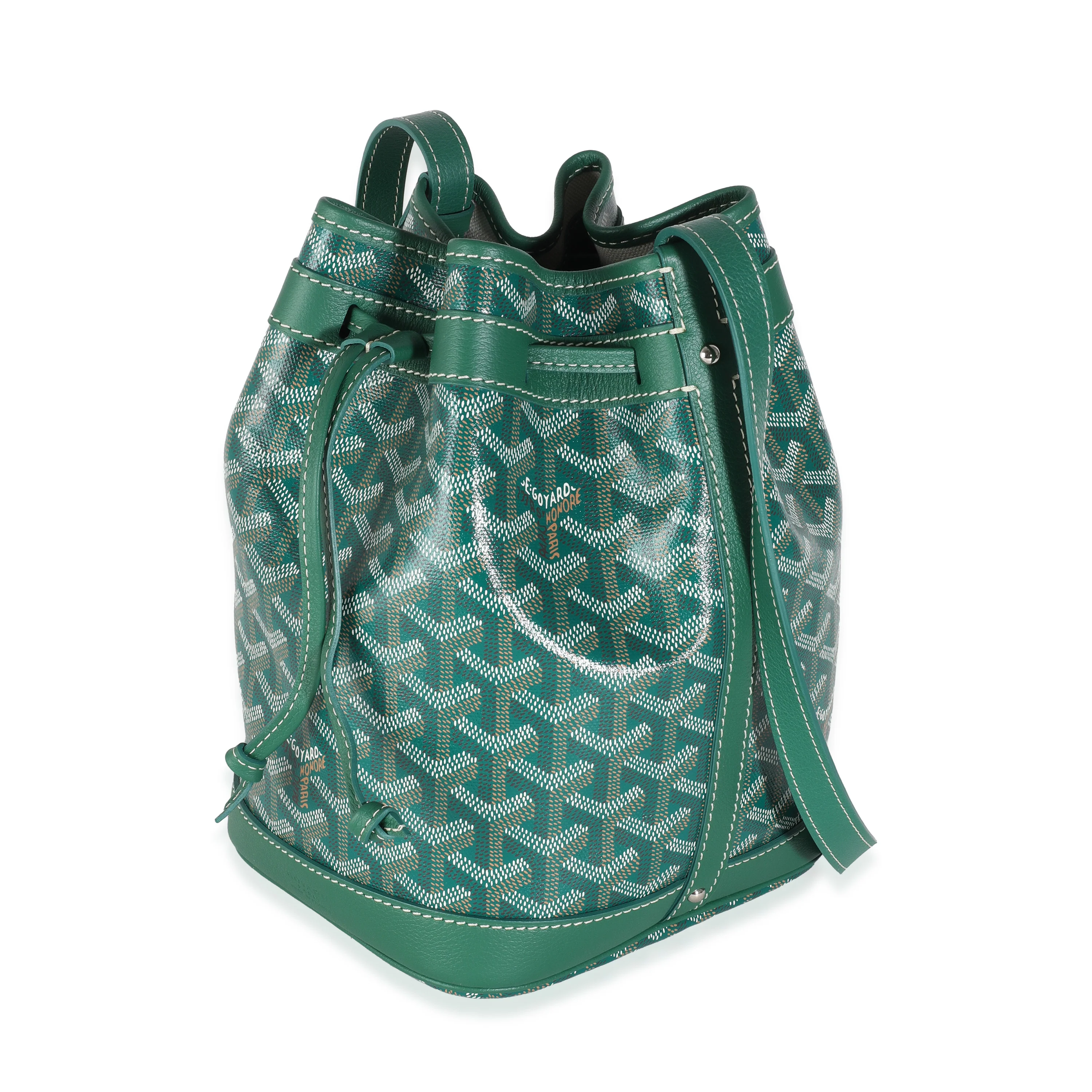 Green Goyardine Canvas Petit Flot Bucket PM - Image 2