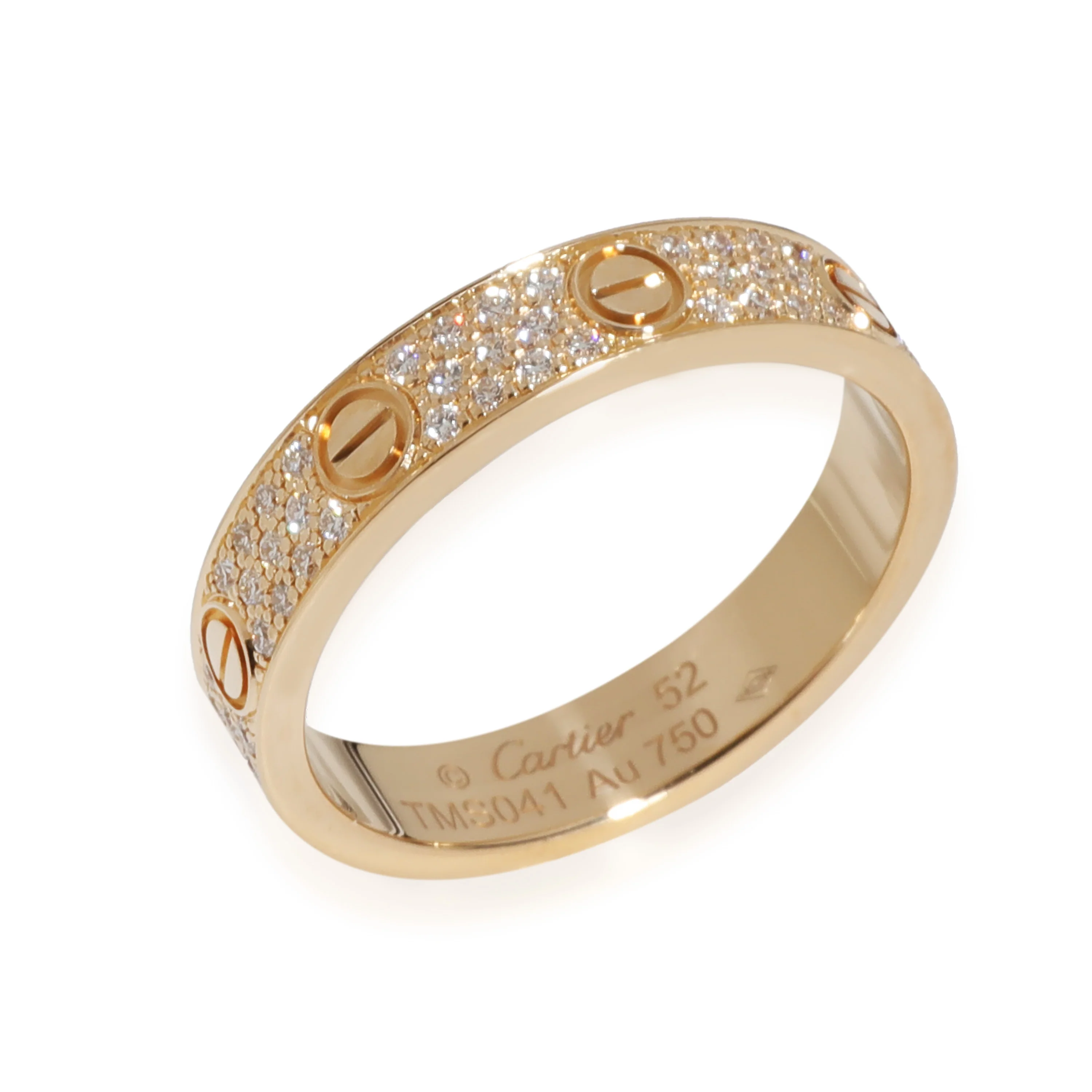 Love Ring, Small Model, Paved (Yellow Gold) - Image 2