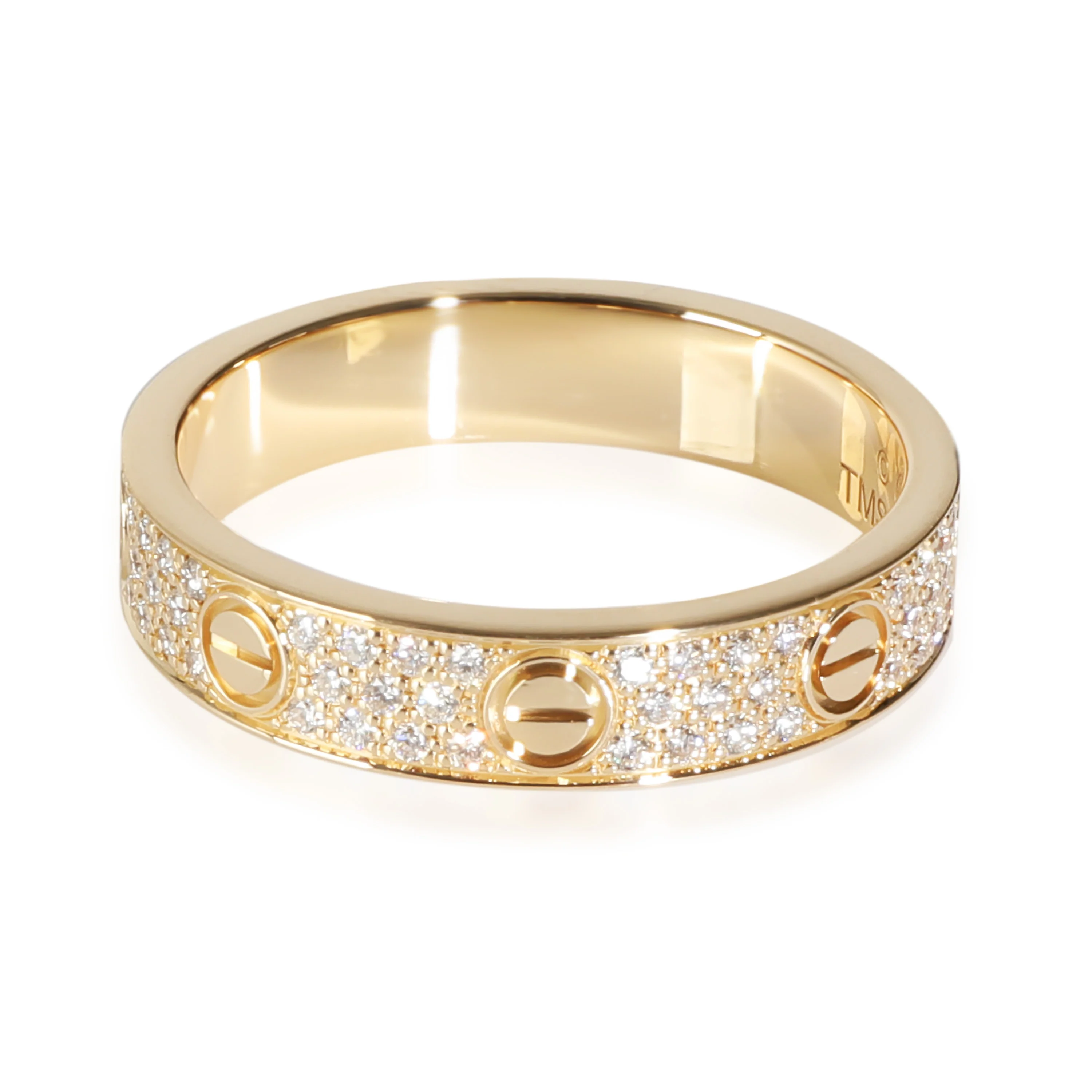 Love Ring, Small Model, Paved (Yellow Gold) - Image 3