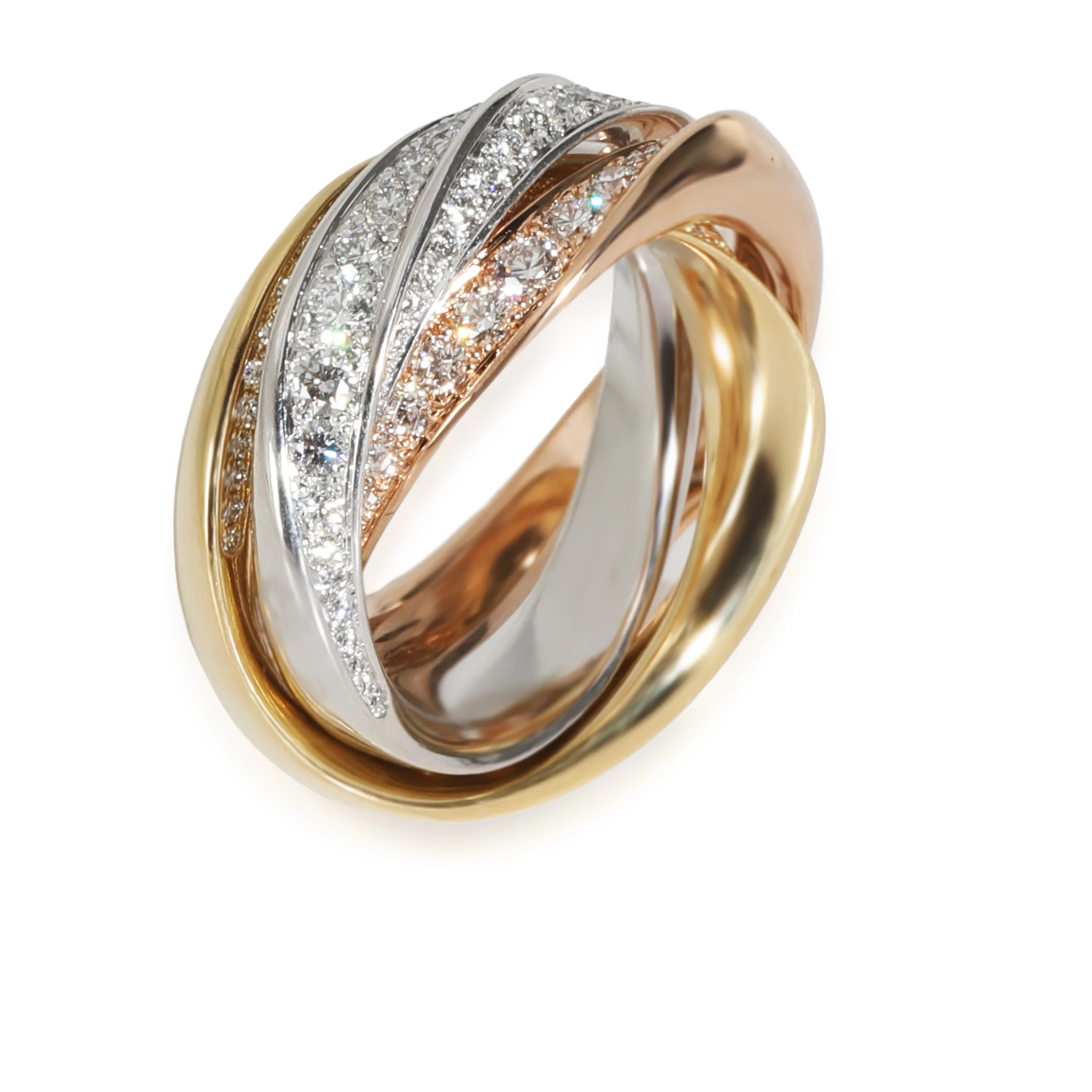 Trinity Ring with diamonds, Half Paved  1.54 ctw - Image 2