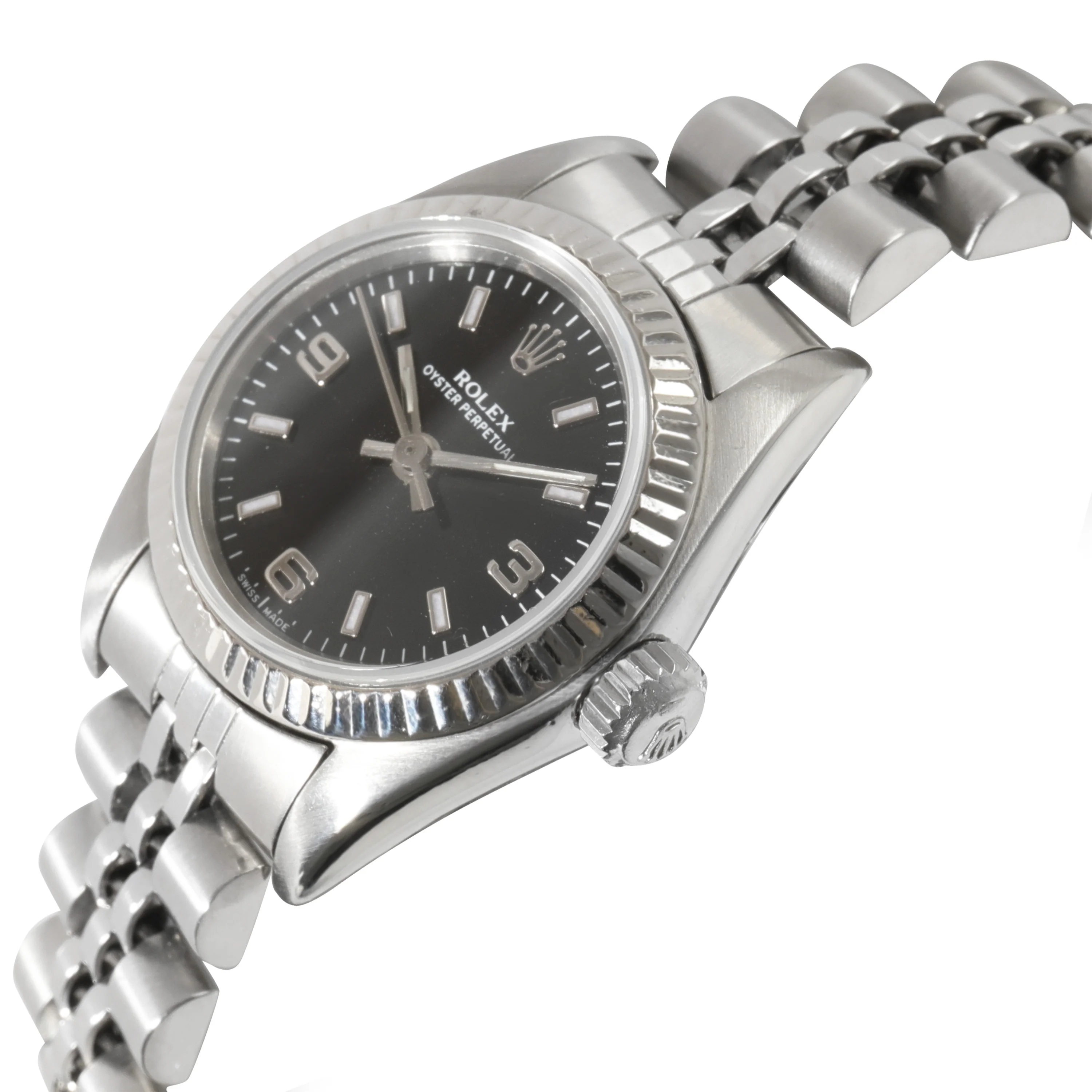 Oyster Perpetual 67194 Womens Watch in 18kt Stainless Steel/White Gold - Image 3