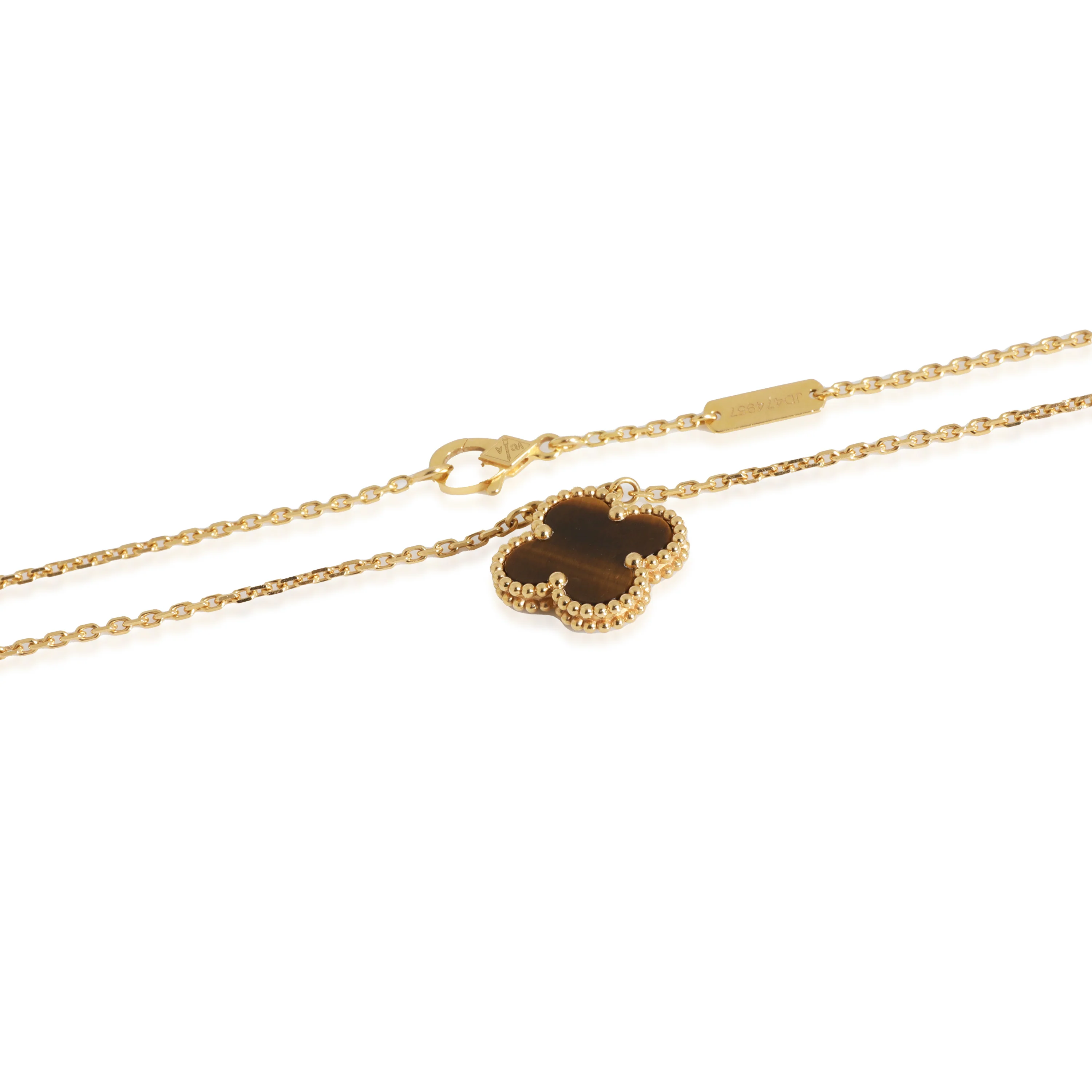 Alhambra Tigers Eye Pendant Necklace in 18K Yellow Gold - Image 3
