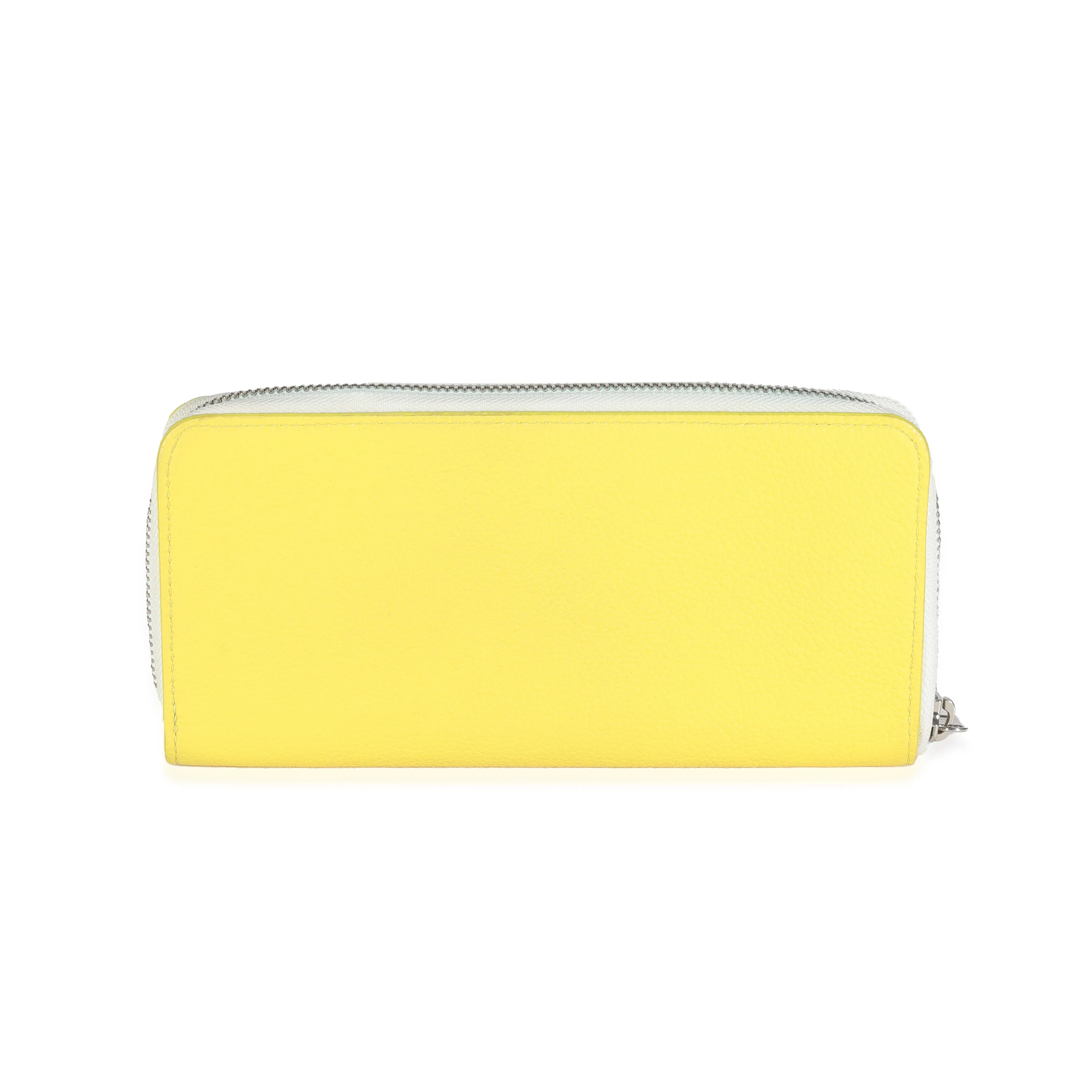 Jaune Taurillon Logo Vertical Zippy Wallet - Image 4