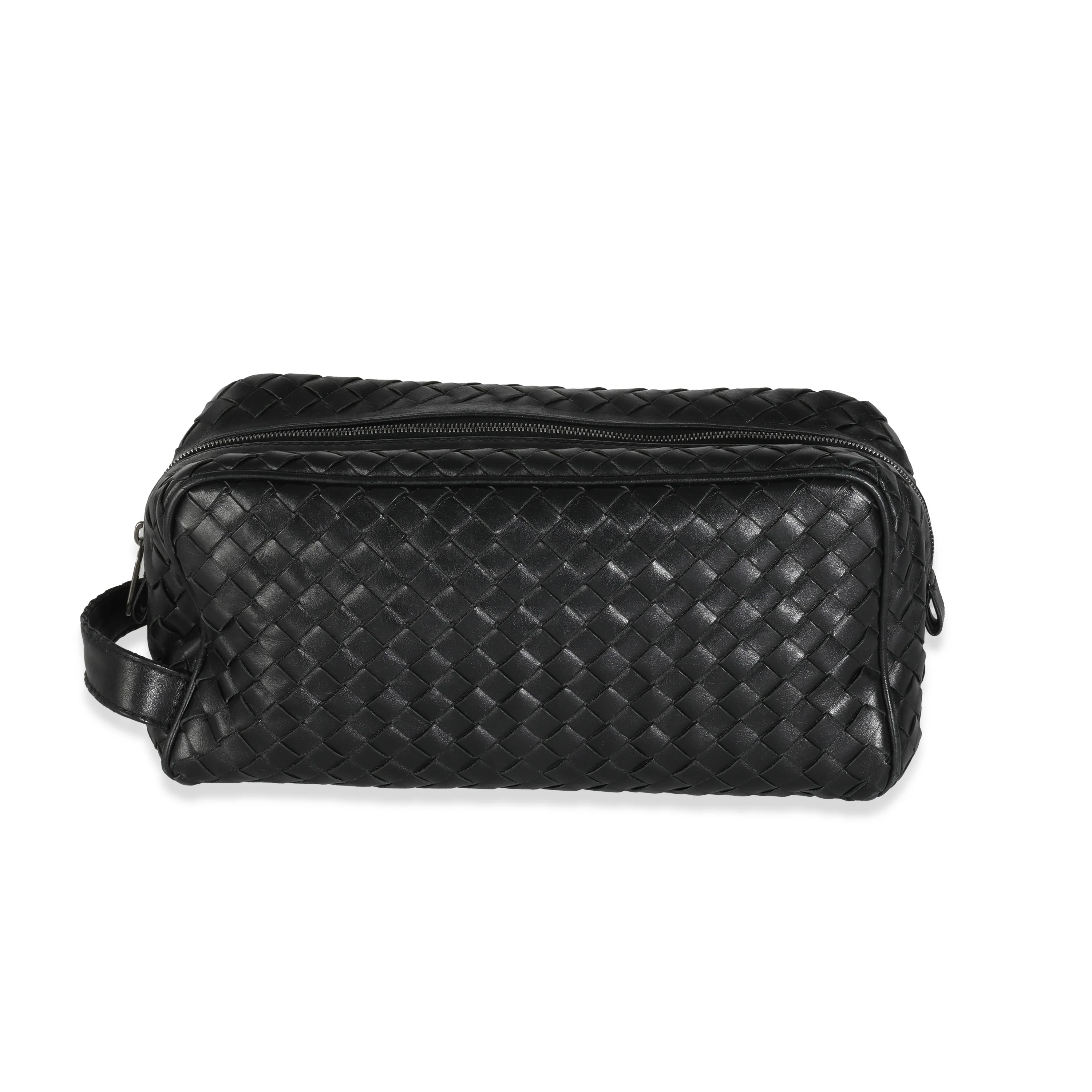 Black Nappa Intrecciato Toiletry Pouch