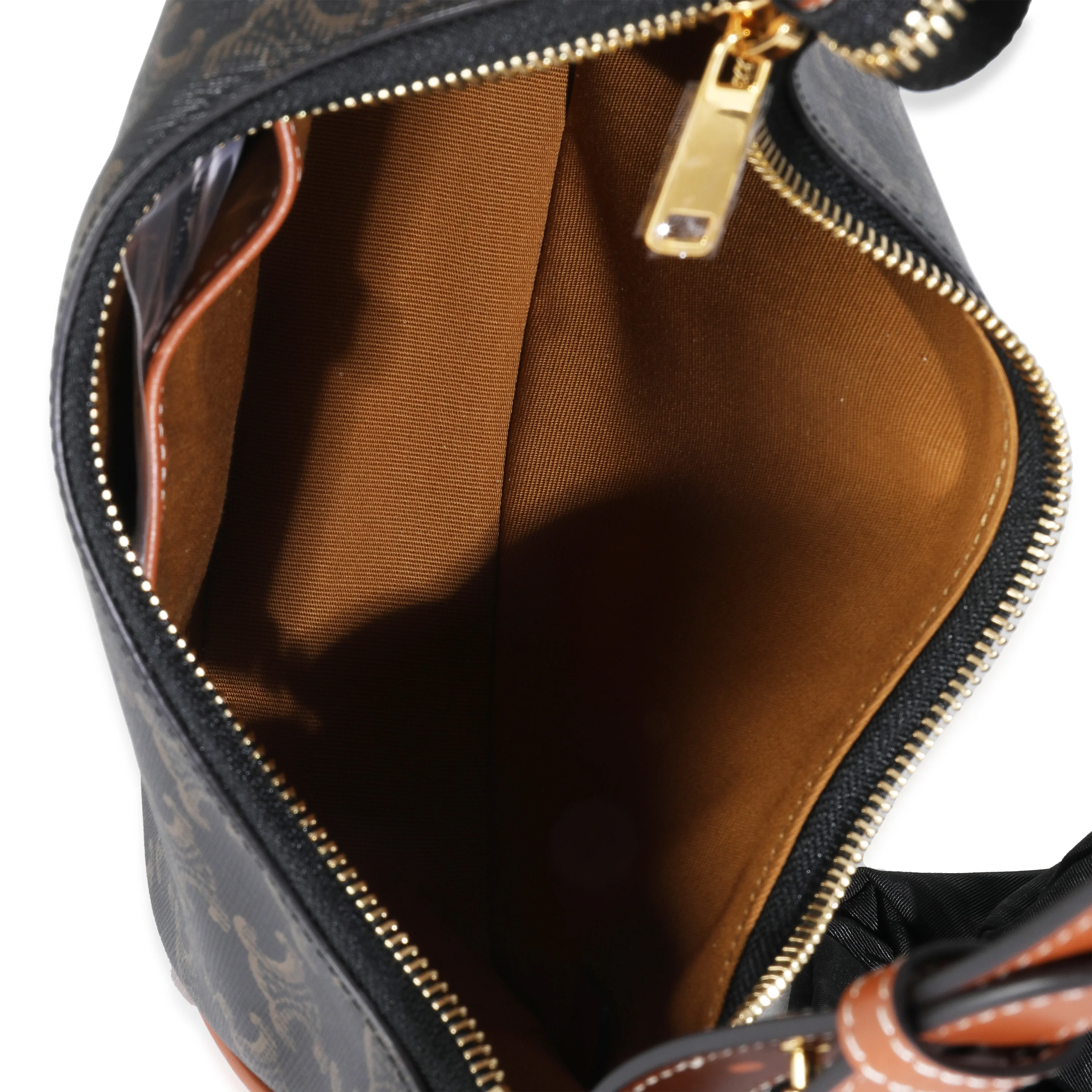 Tan Calfskin Triomphe Canvas Ava Shoulder Bag - Image 8