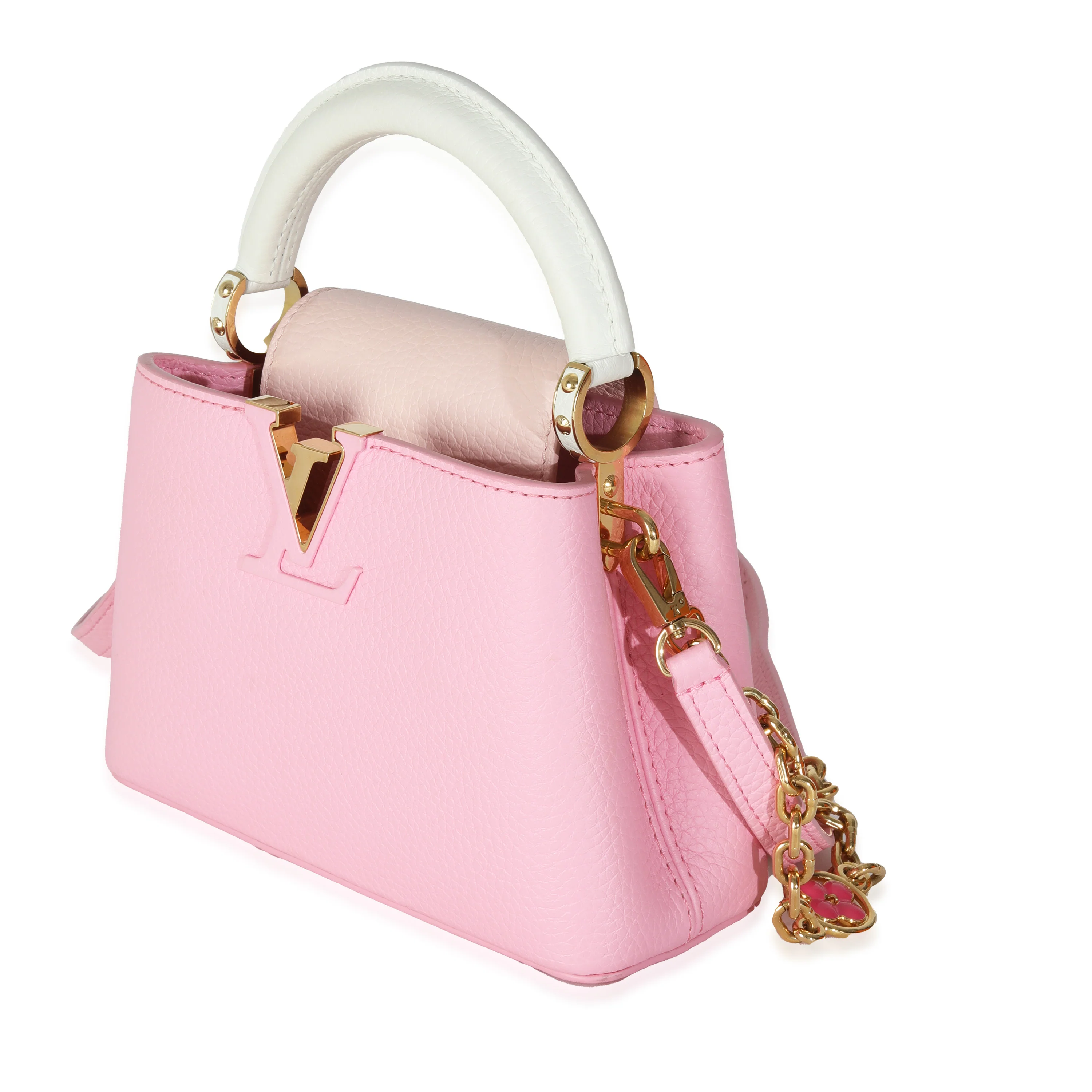 Candy Pink Taurillon Flower Chain Mini Capucines - Image 2