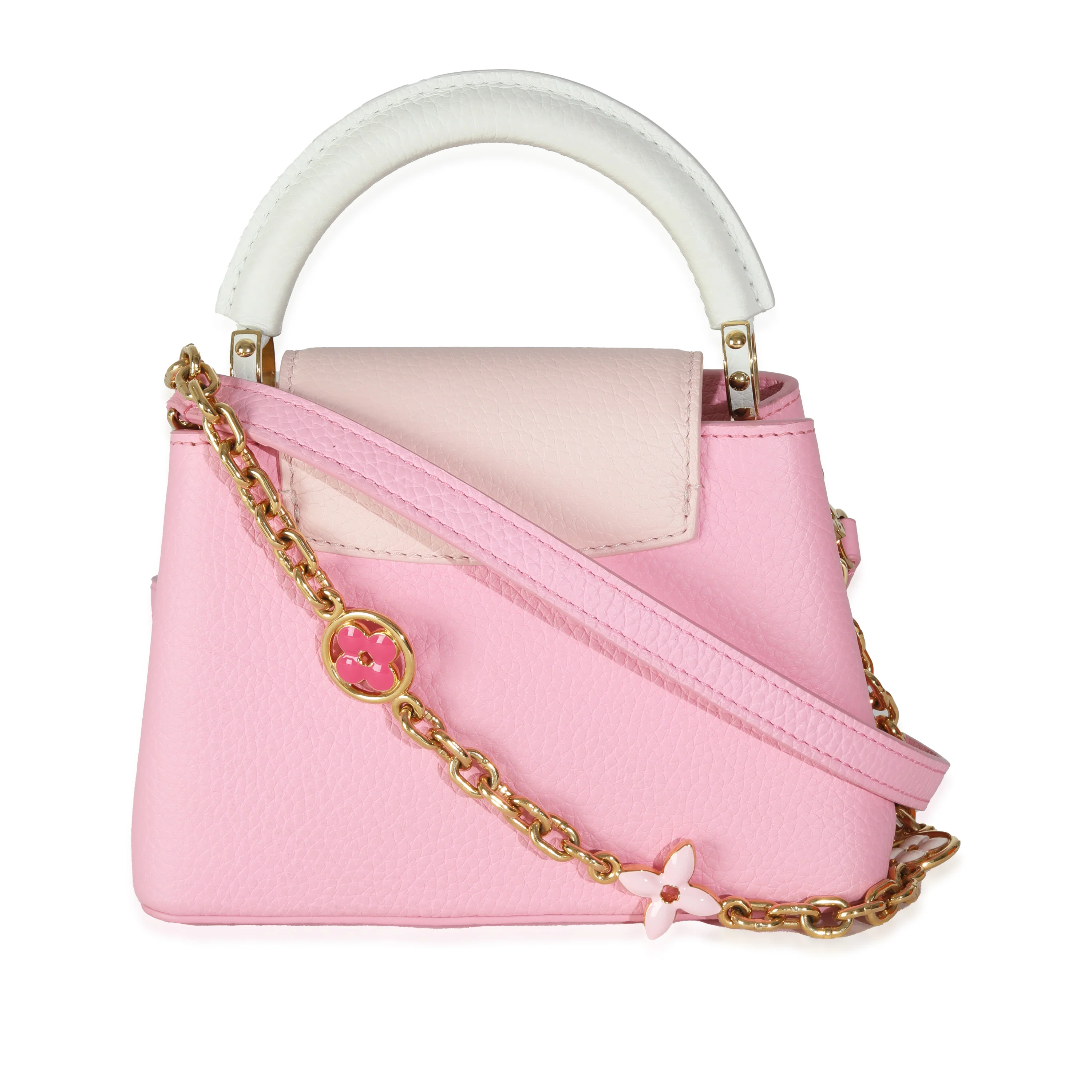 Candy Pink Taurillon Flower Chain Mini Capucines - Image 4