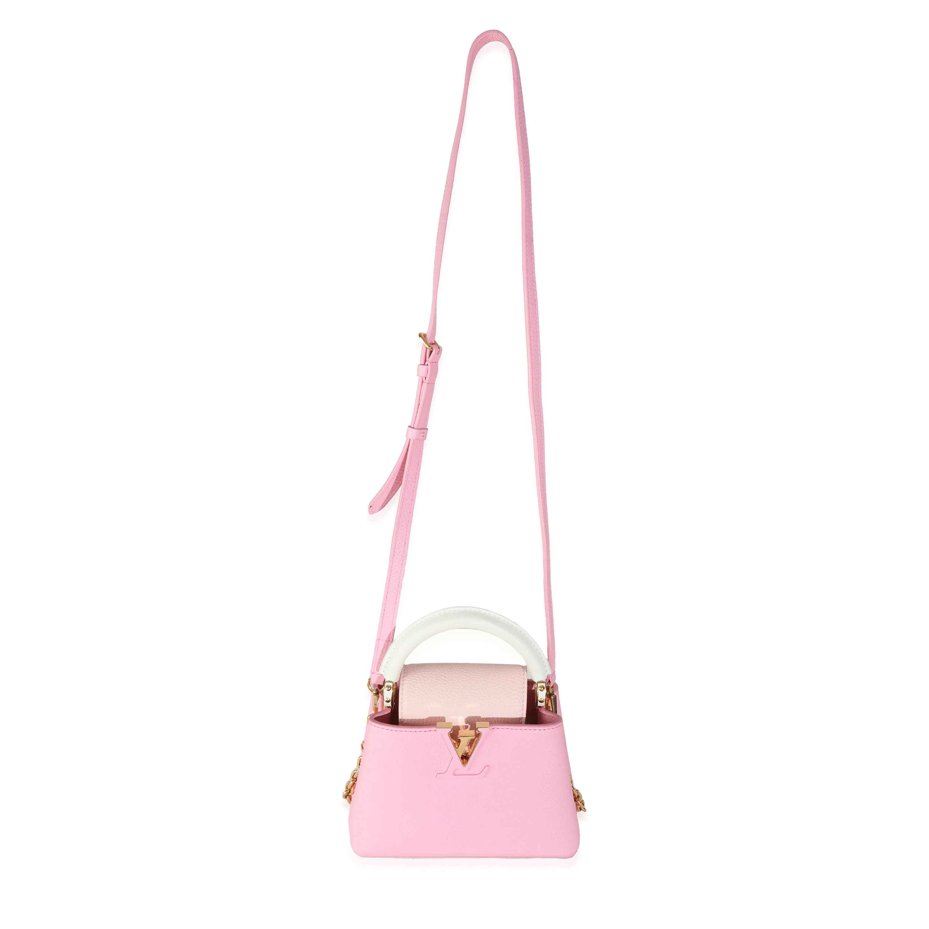 Candy Pink Taurillon Flower Chain Mini Capucines - Image 8