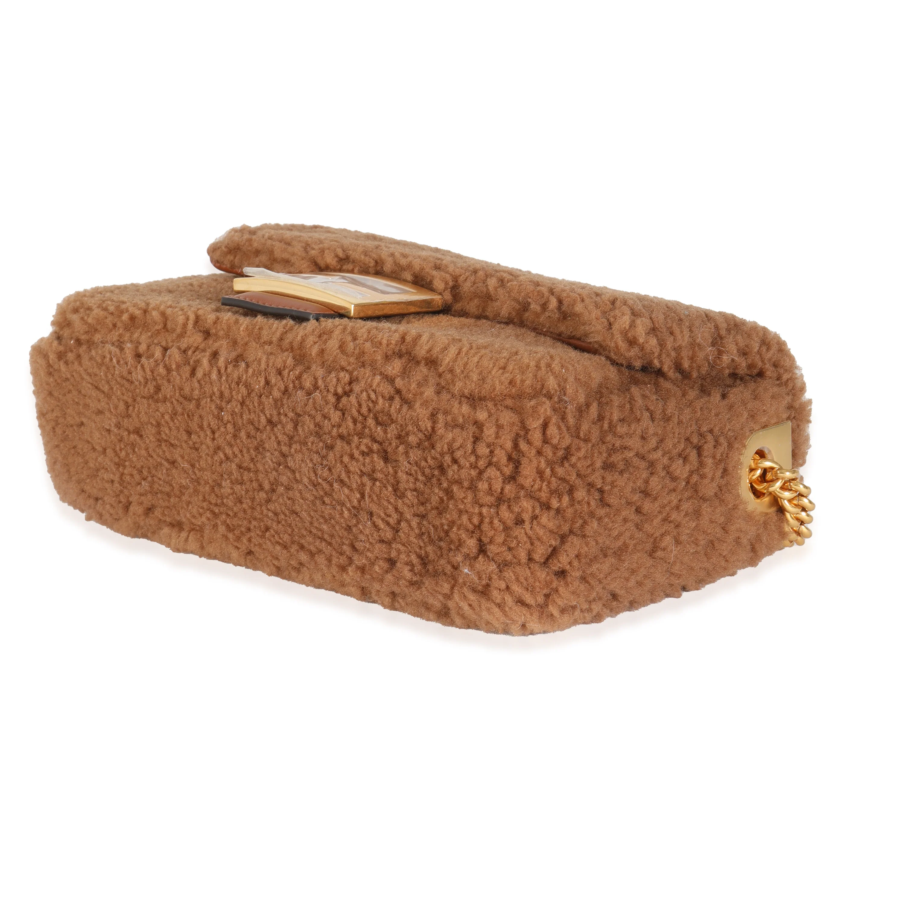 Caramello Shearling Lambskin Midi Chain Baguette - Image 6