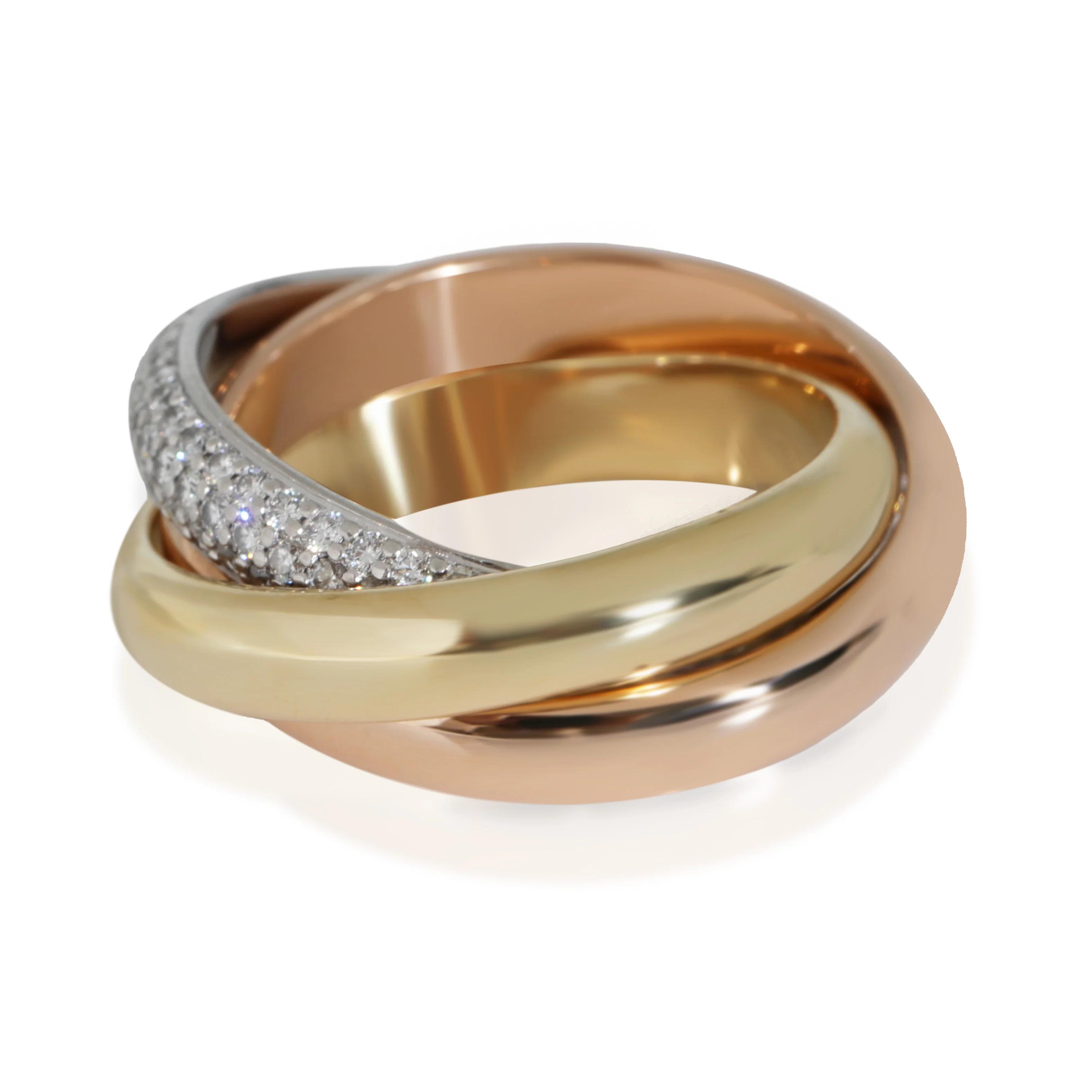 3-Tone Gold Diamond Trinity Ring - Image 4