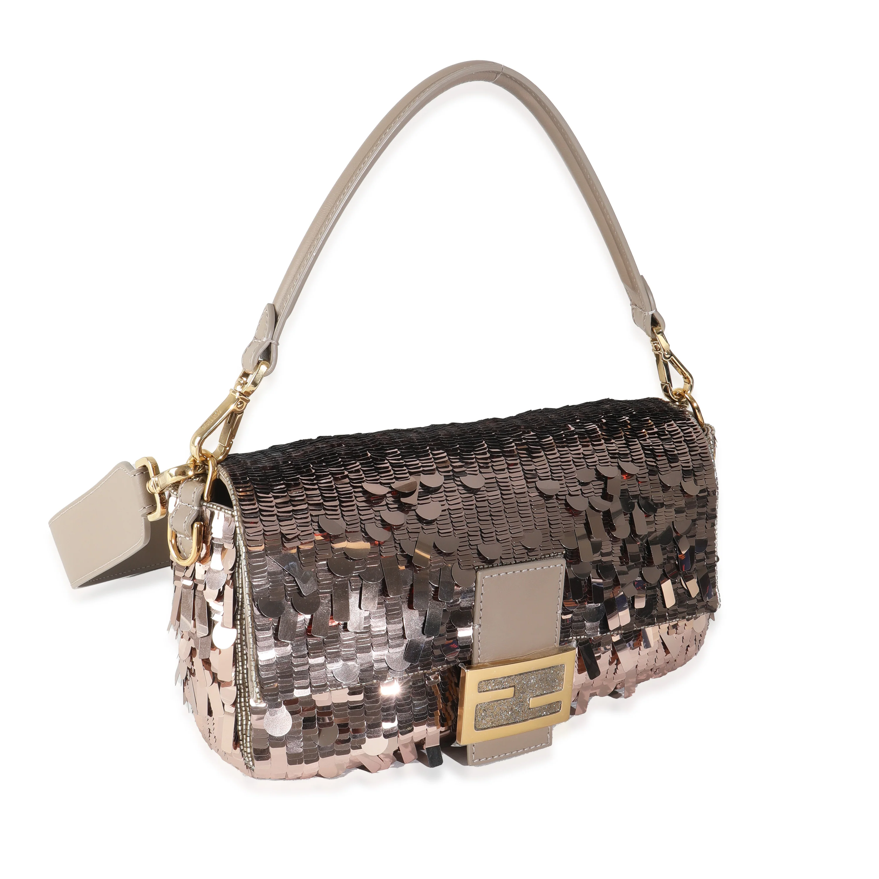Tortora Sequin Paillettes Vitello Grace Sex And The City Baguette - Image 3