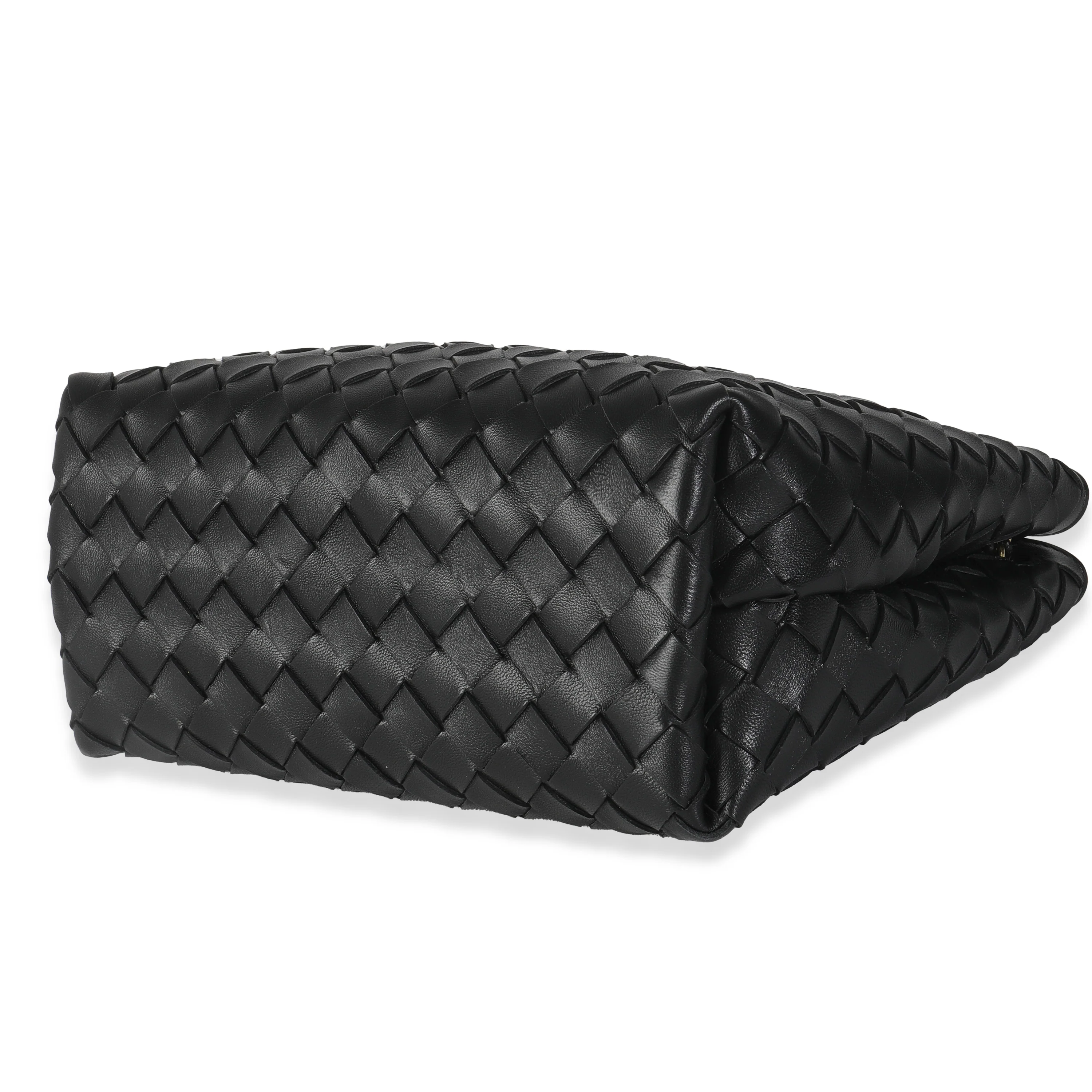 Black Nappa Intrecciato Small Andiamo With Chain - Image 6