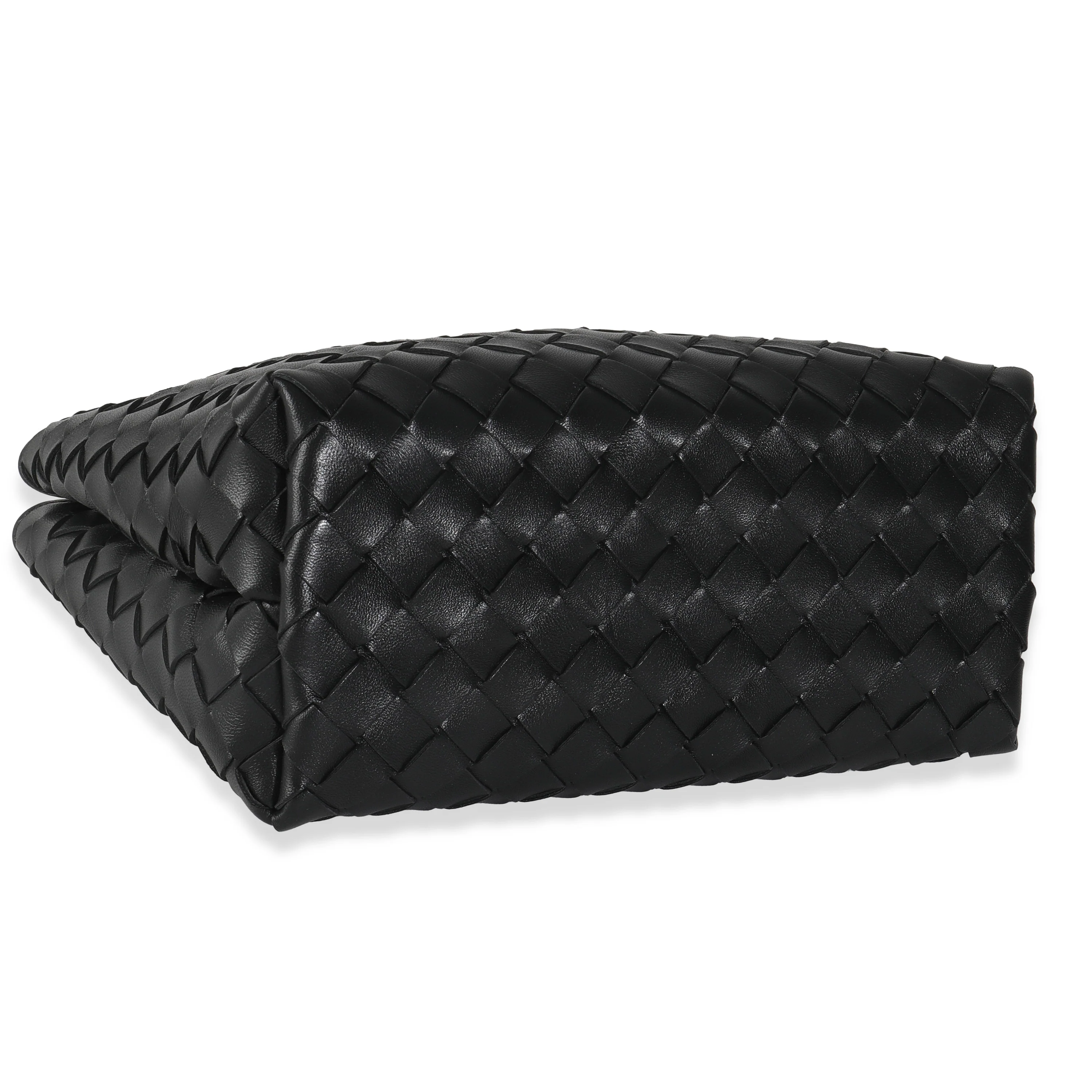 Black Nappa Intrecciato Small Andiamo With Chain - Image 8