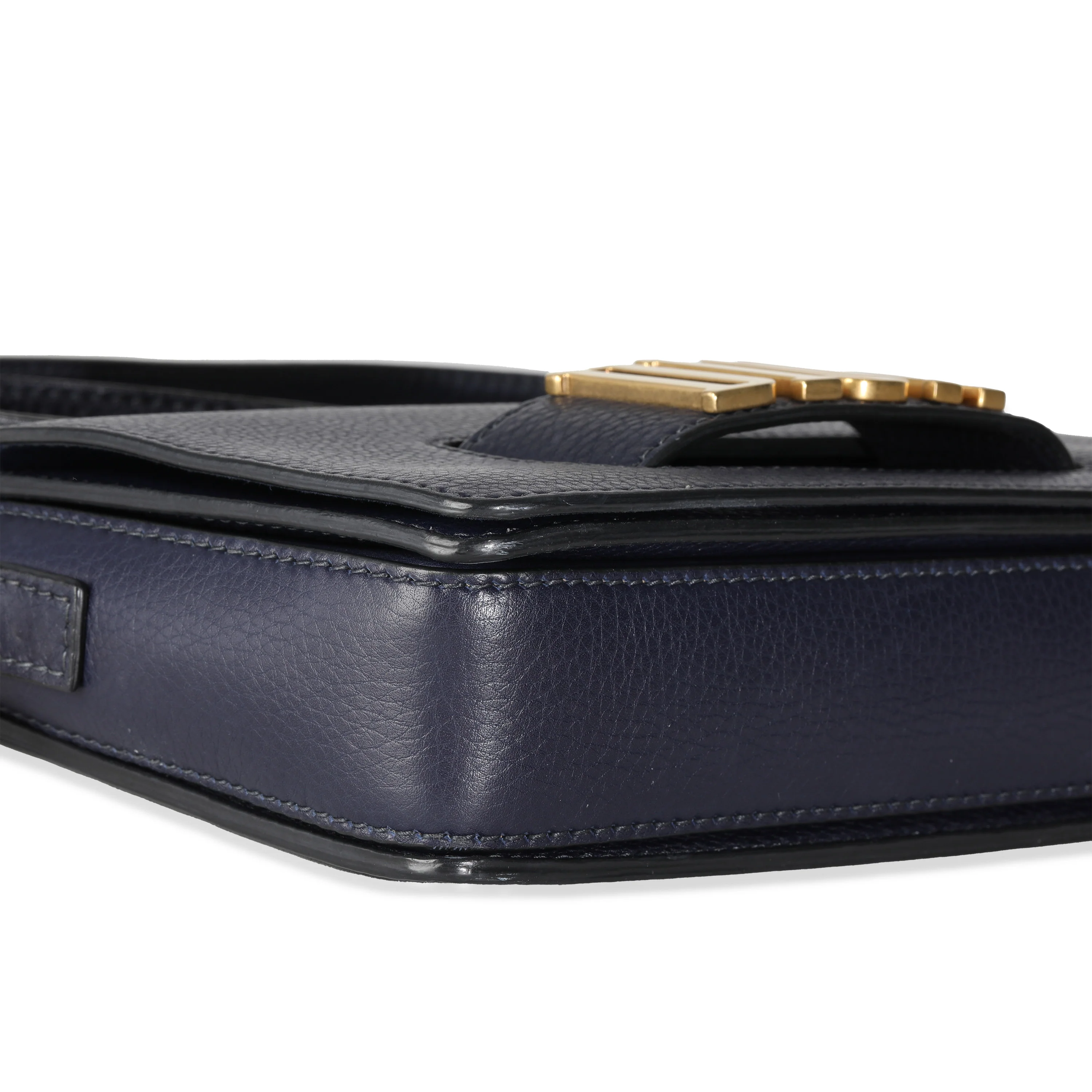Navy Blue Grained Calfskin Medium Dio(r)evolution Flap Bag - Image 7