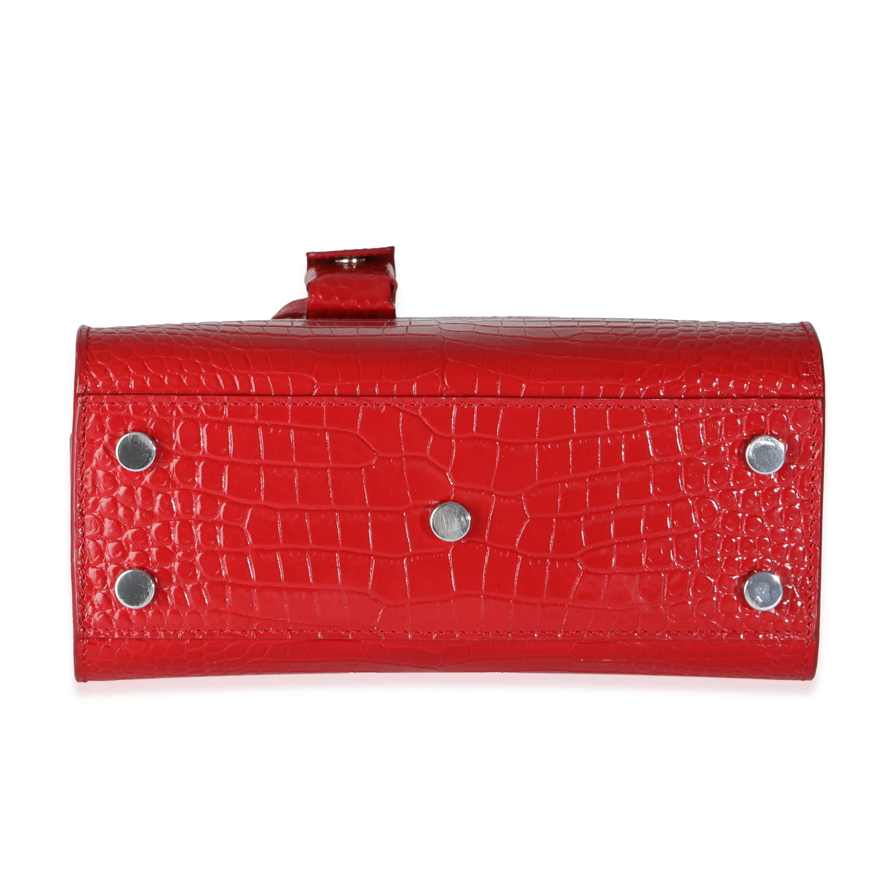 Red Calfskin Crocodile Embossed Nano Sac De Jour - Image 5