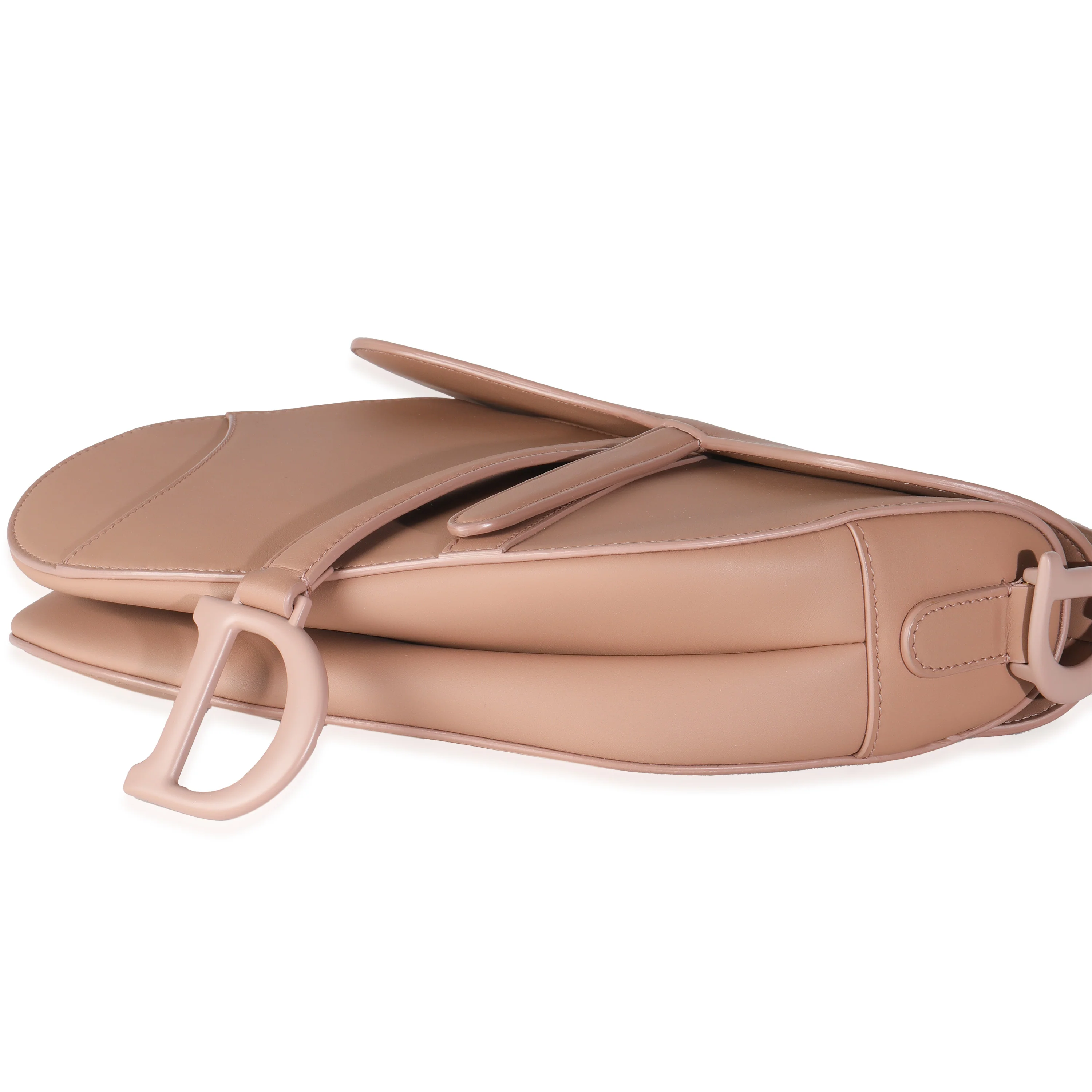 Blush Ultra Matte Calfskin Medium Saddle Bag - Image 7