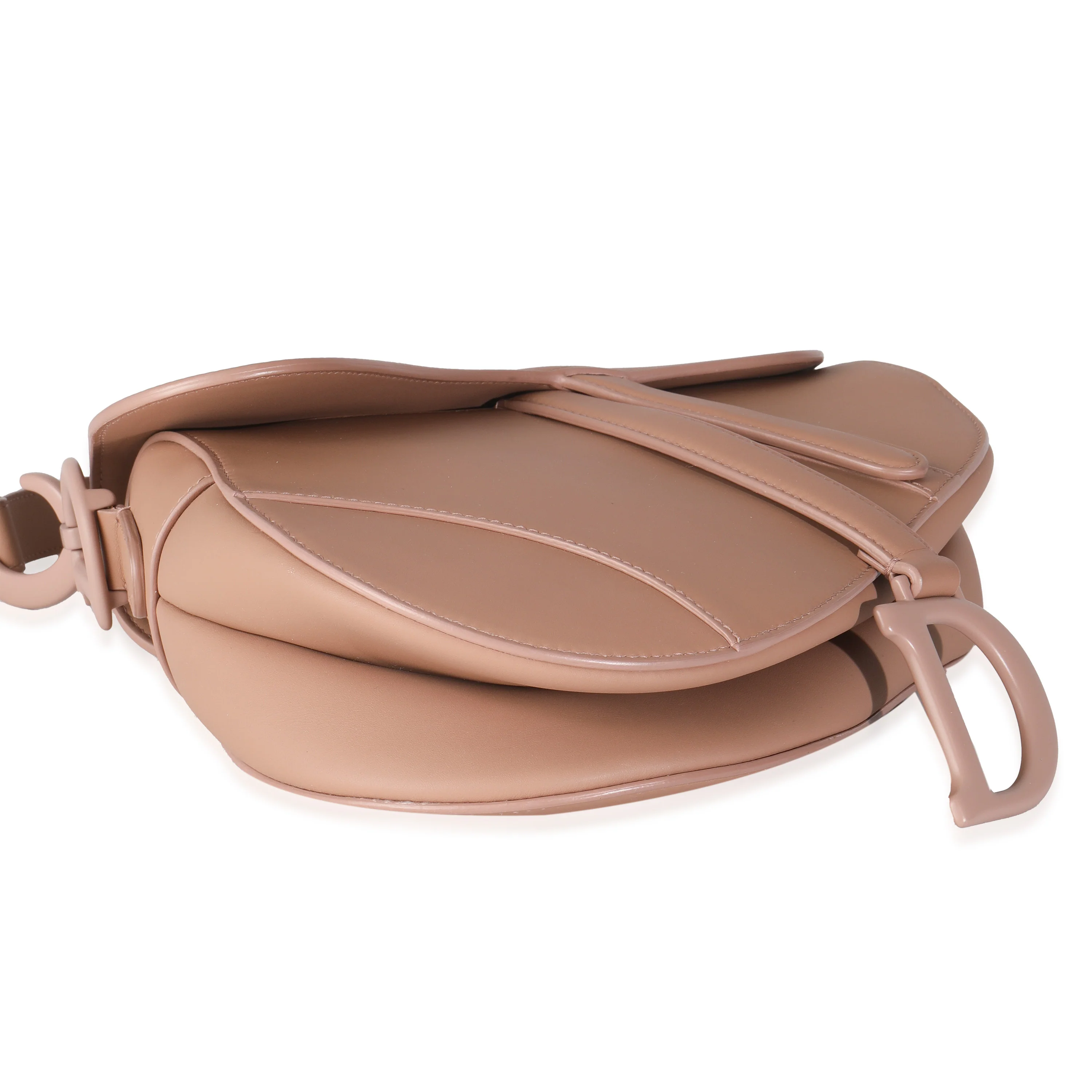 Blush Ultra Matte Calfskin Medium Saddle Bag - Image 8