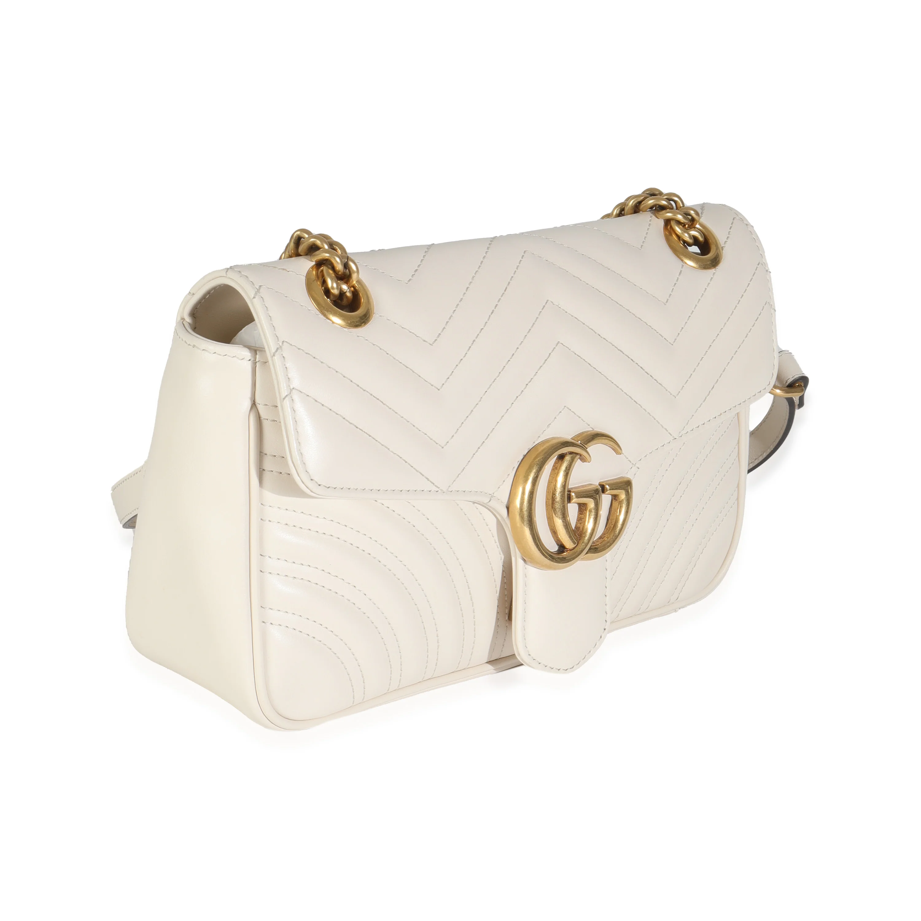 White Matelasse Calfskin Small GG Marmont Bag - Image 3