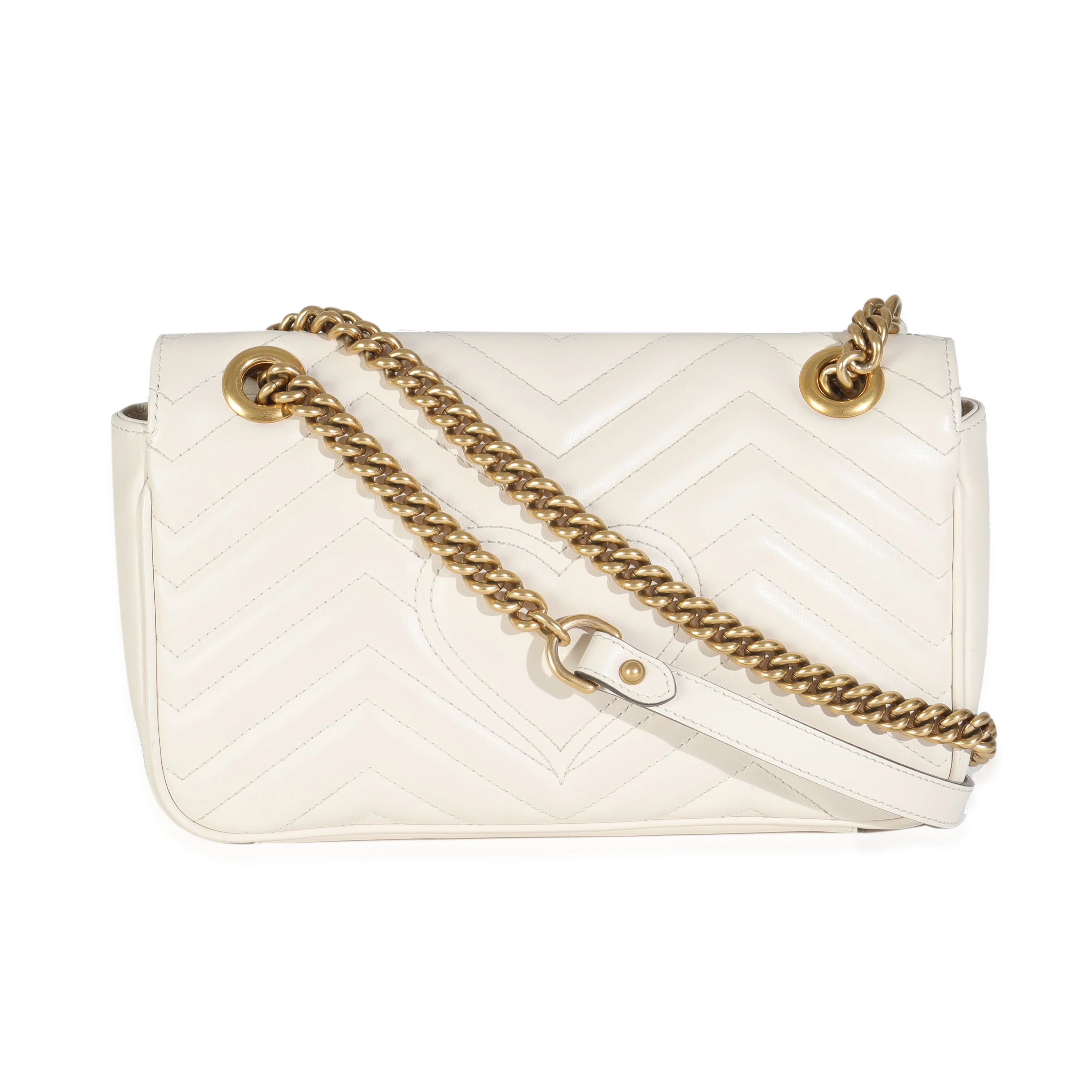 White Matelasse Calfskin Small GG Marmont Bag - Image 4