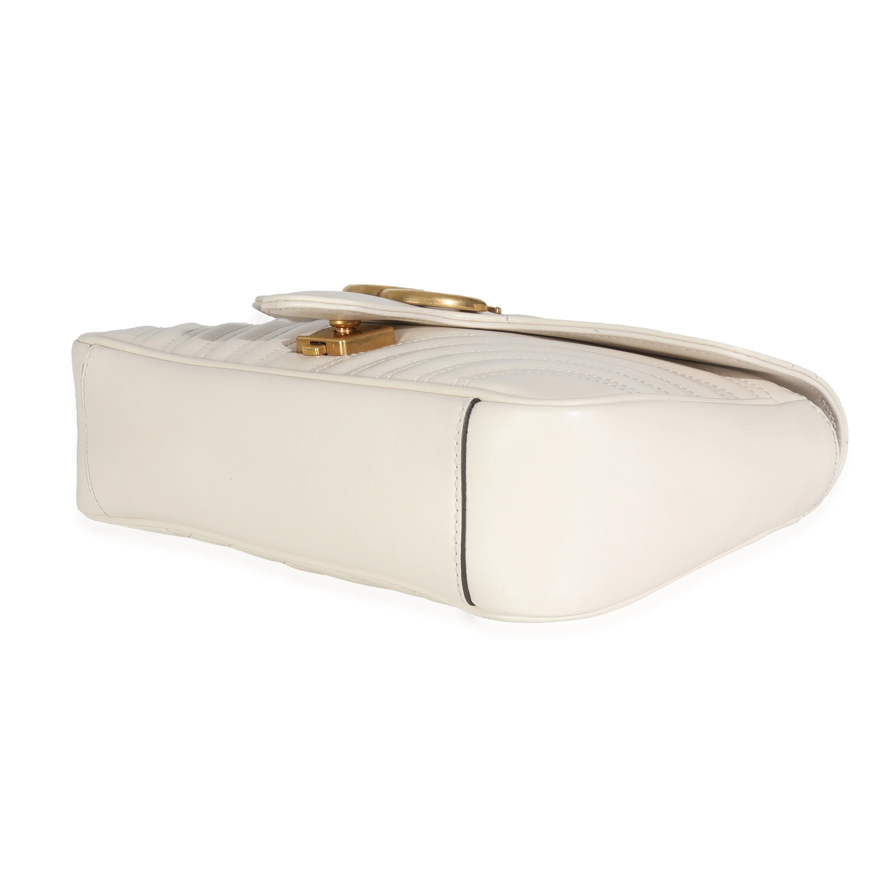 White Matelasse Calfskin Small GG Marmont Bag - Image 7