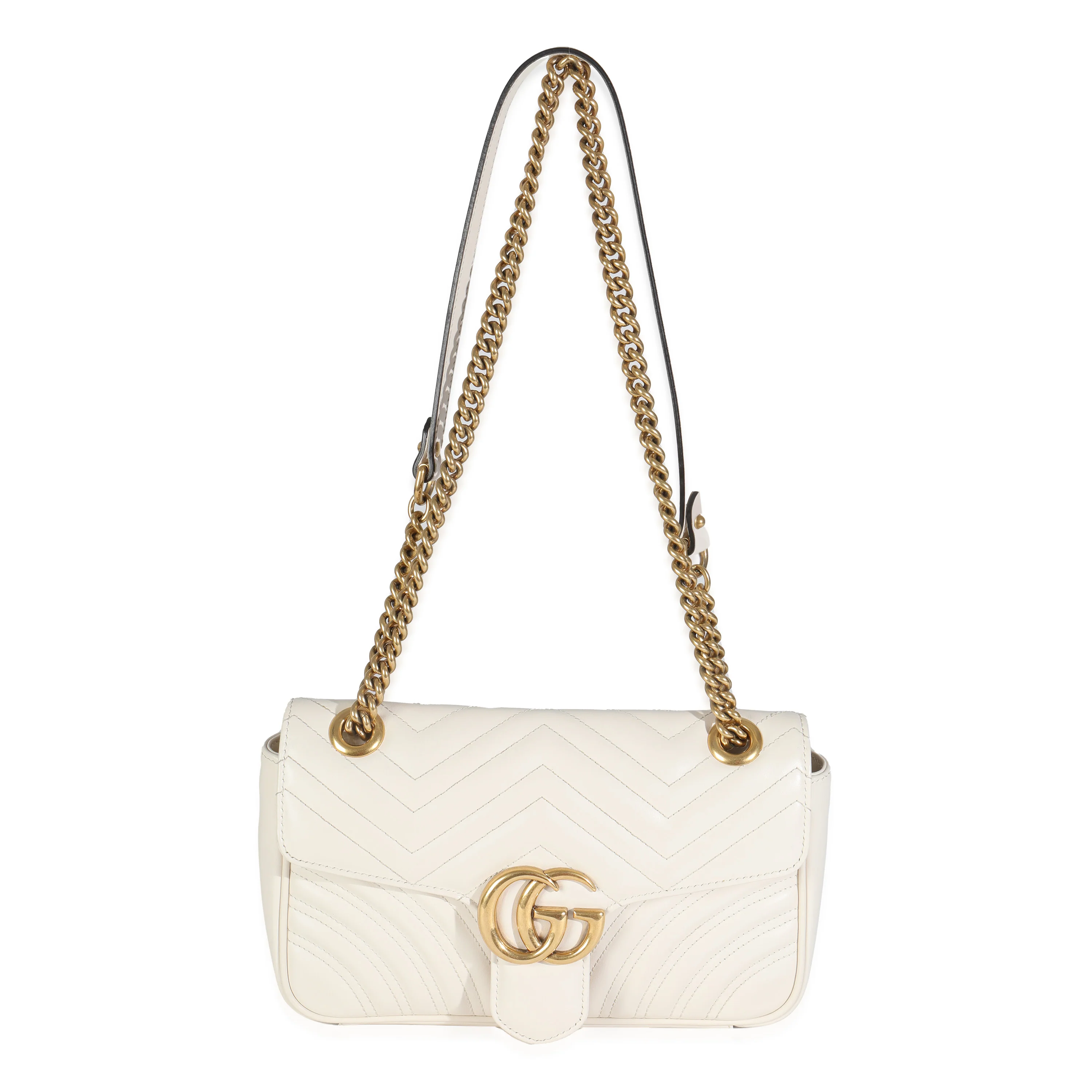 White Matelasse Calfskin Small GG Marmont Bag - Image 8