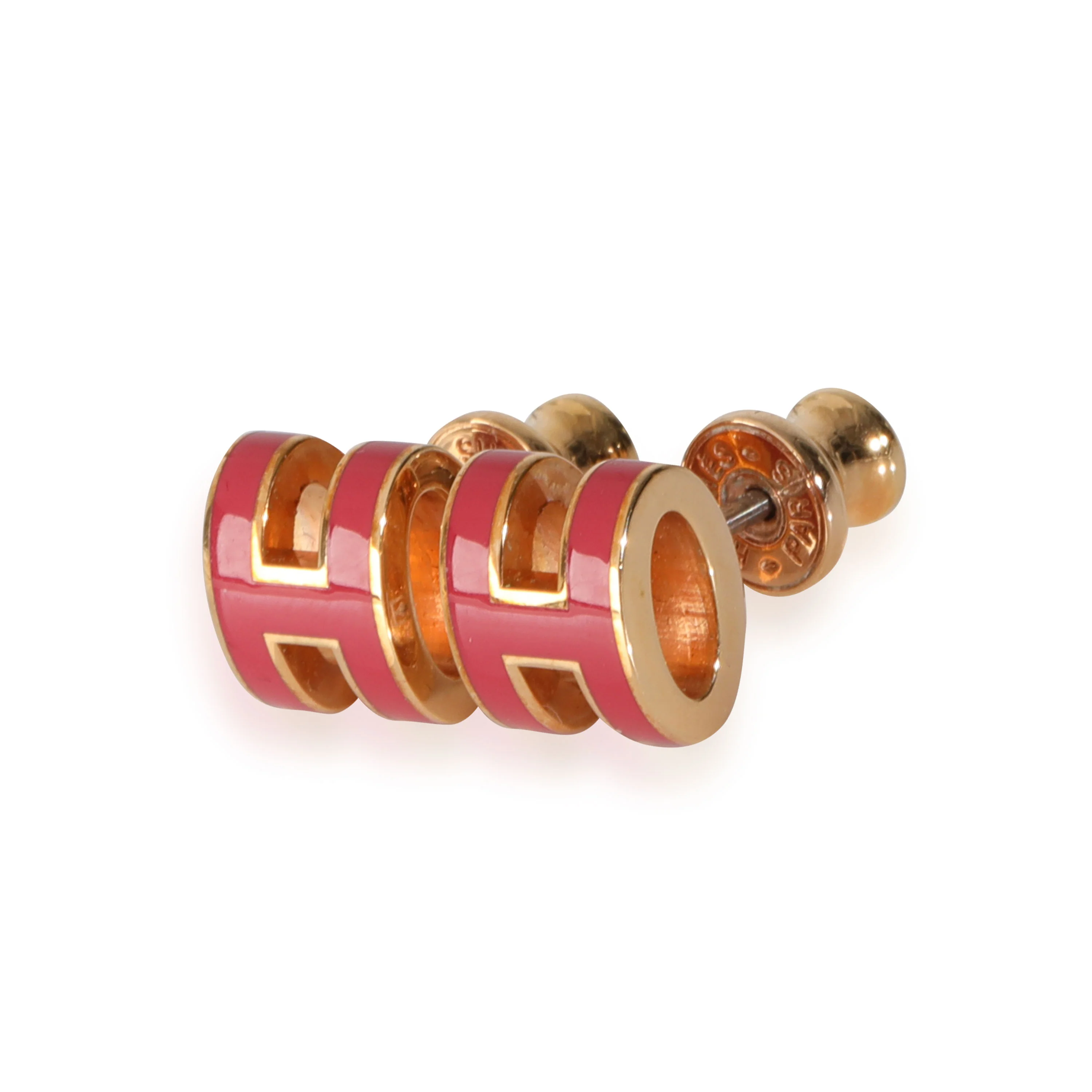 Gold-Plated Mini Pop H Earrings - Image 2