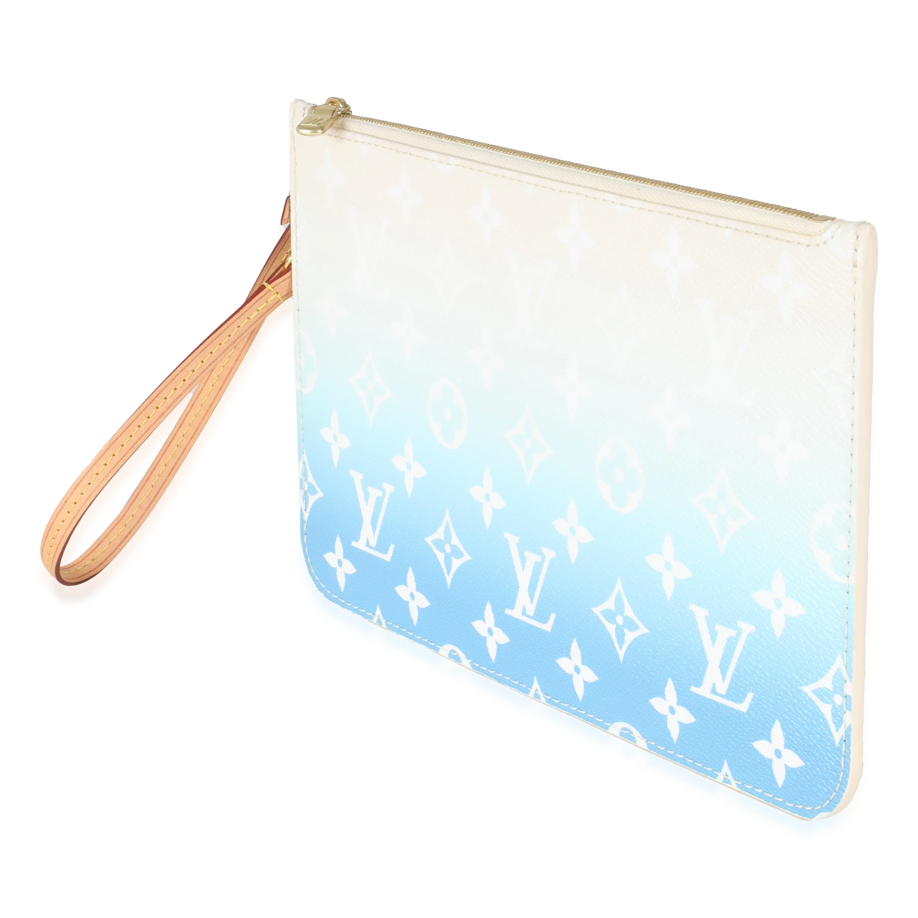 Blue By The Pool Monogram Canvas Neverfull Pouch - Image 2