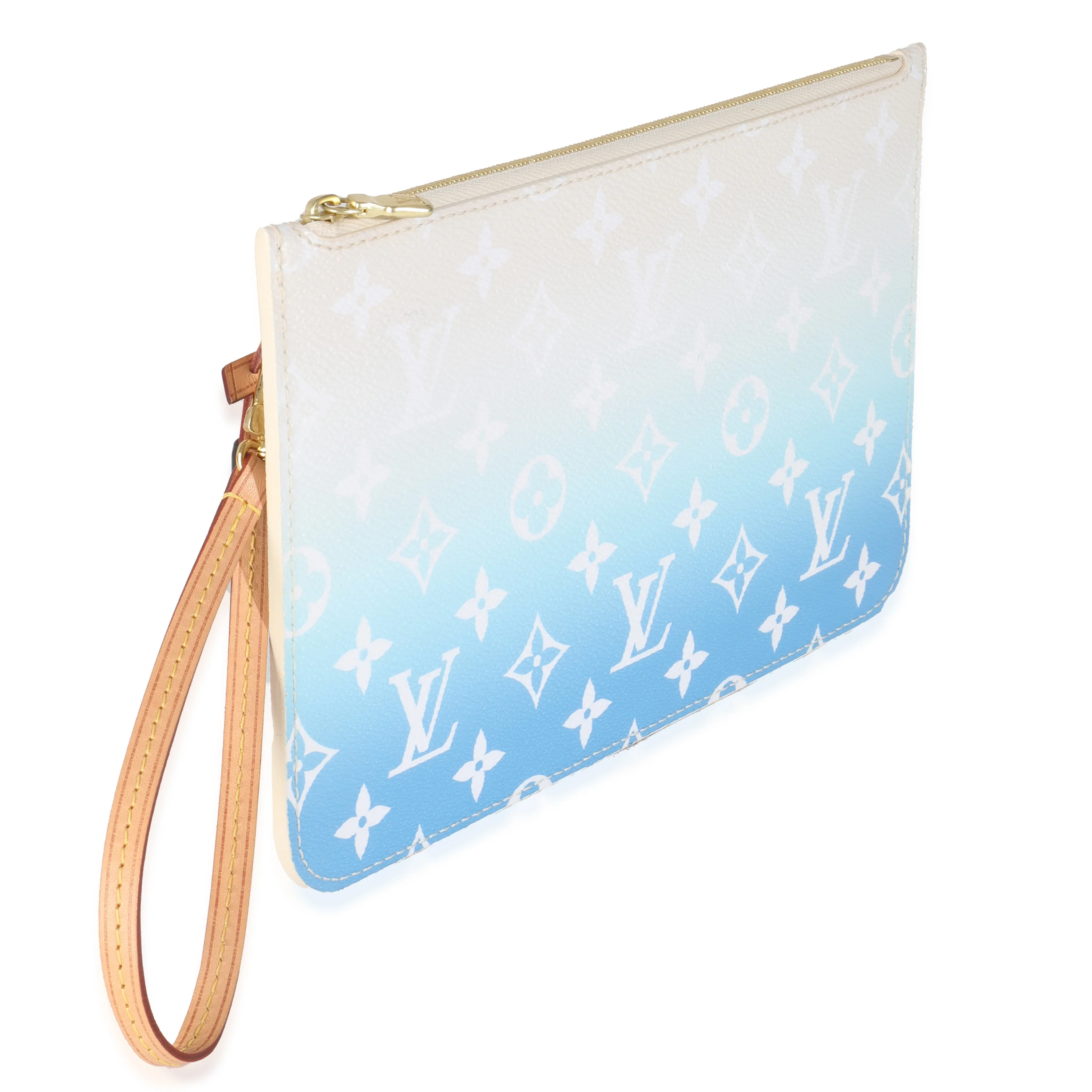 Blue By The Pool Monogram Canvas Neverfull Pouch - Image 3