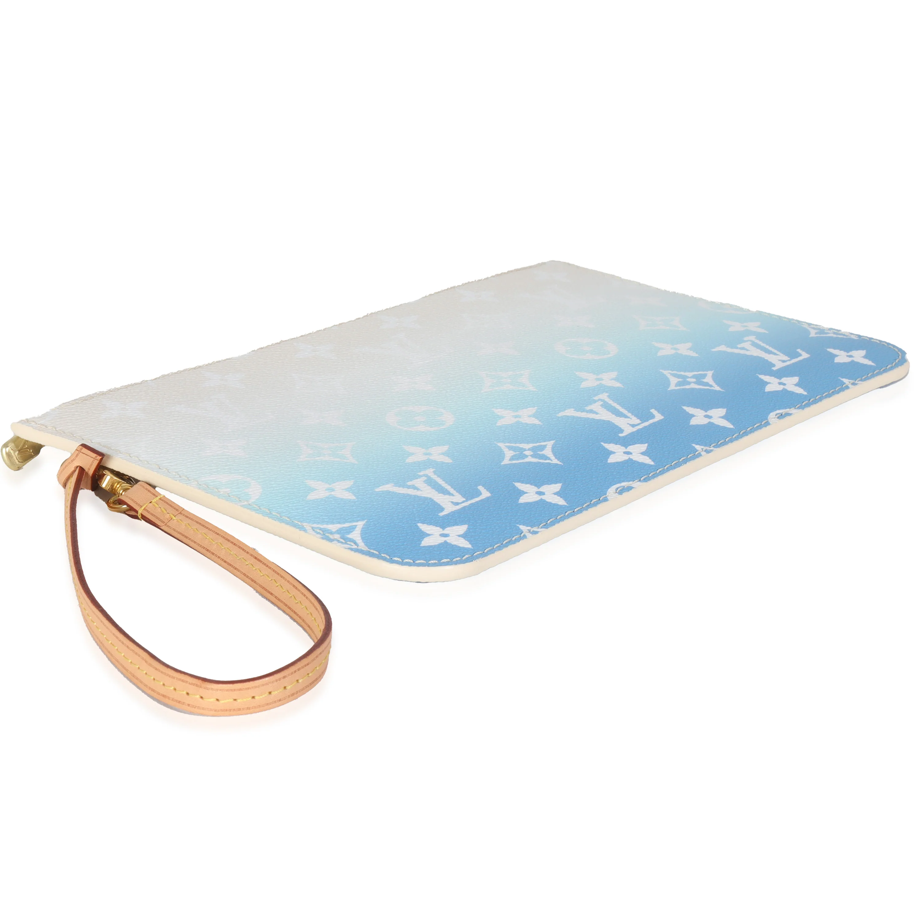 Blue By The Pool Monogram Canvas Neverfull Pouch - Image 6