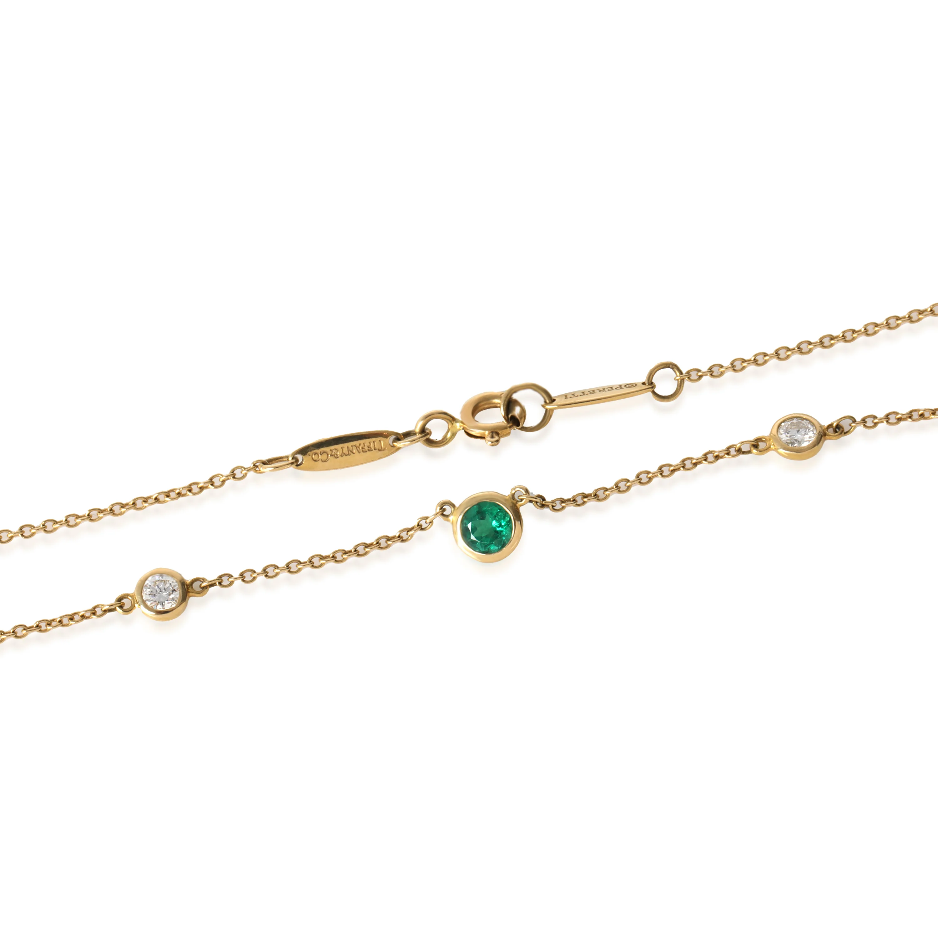 Yellow Gold Emerald & Diamond Color By The Yard Necklace - Image 3