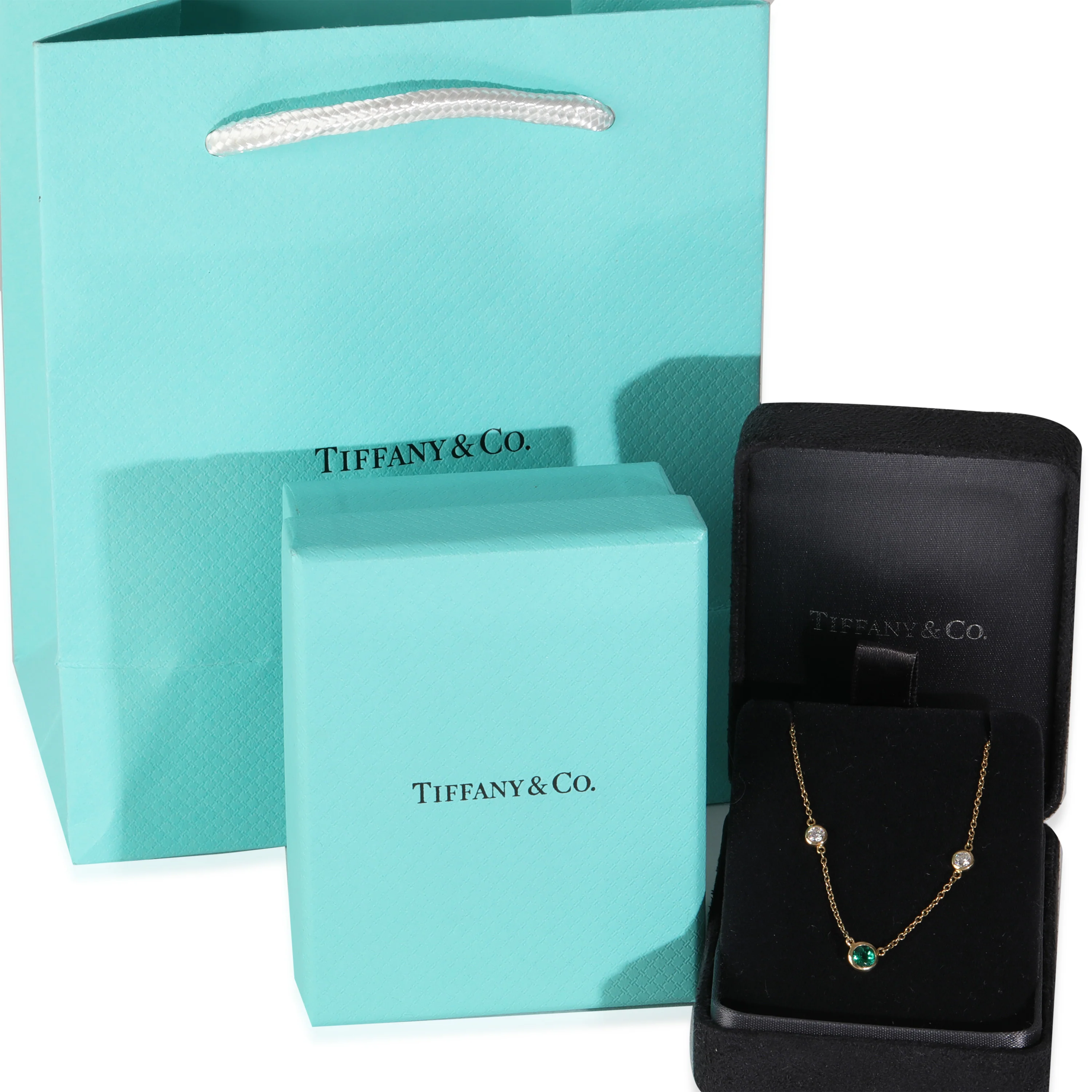 Yellow Gold Emerald & Diamond Color By The Yard Necklace - Image 4