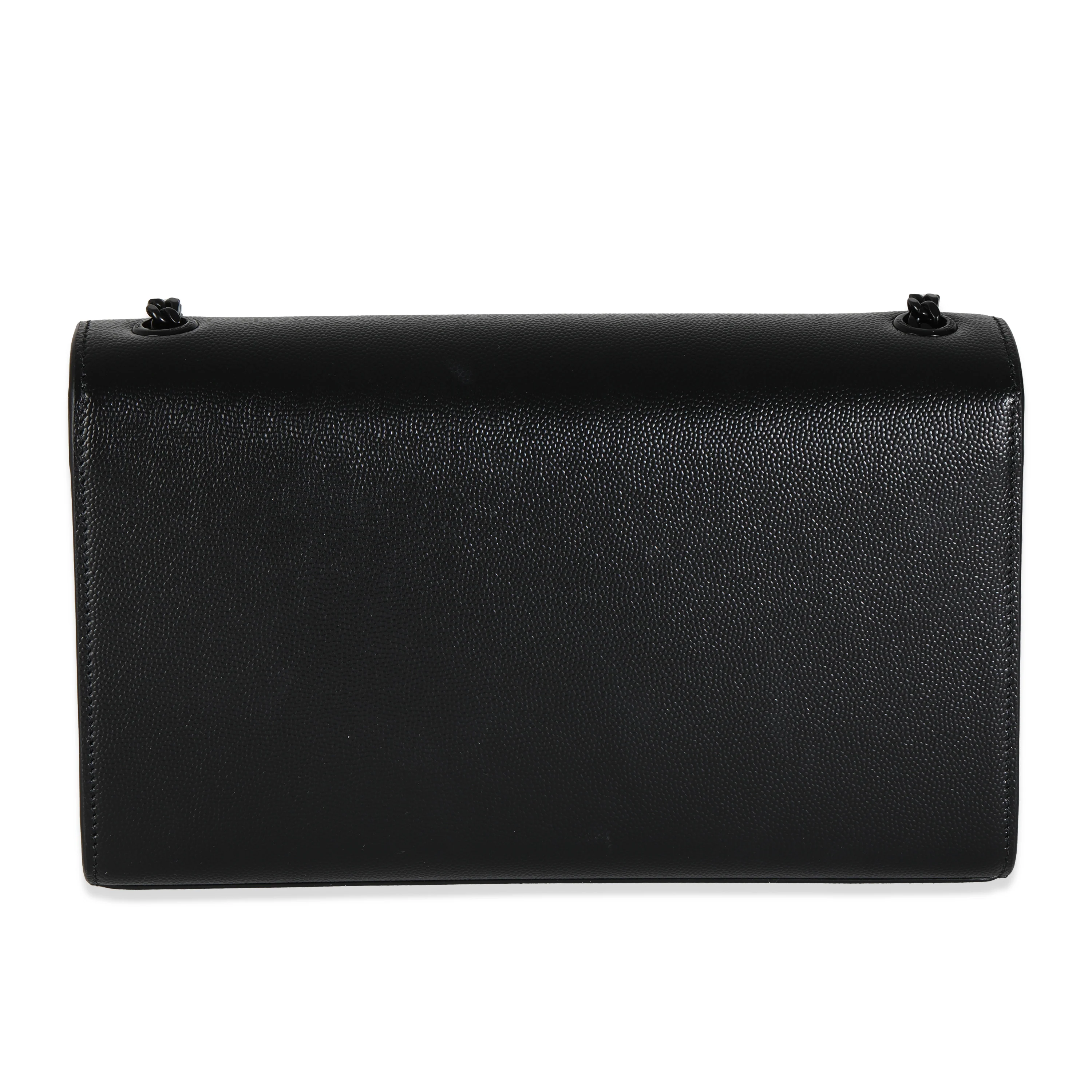 Black Grain De Poudre Medium Kate Chain Bag - Image 4